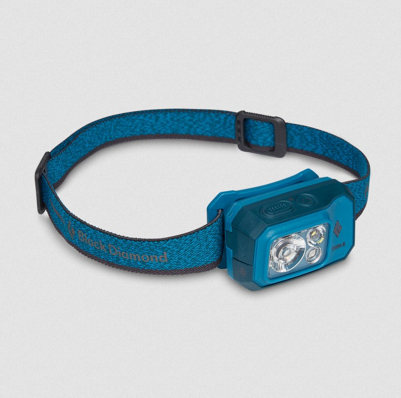Black Diamond Storm 500 R Headlamp - 400 Lumen Rechargeable Headlight for Hiking, Camping & Outdoor Adventures - Waterproof LED Head Torch for Running, Climbing & Emergency Use