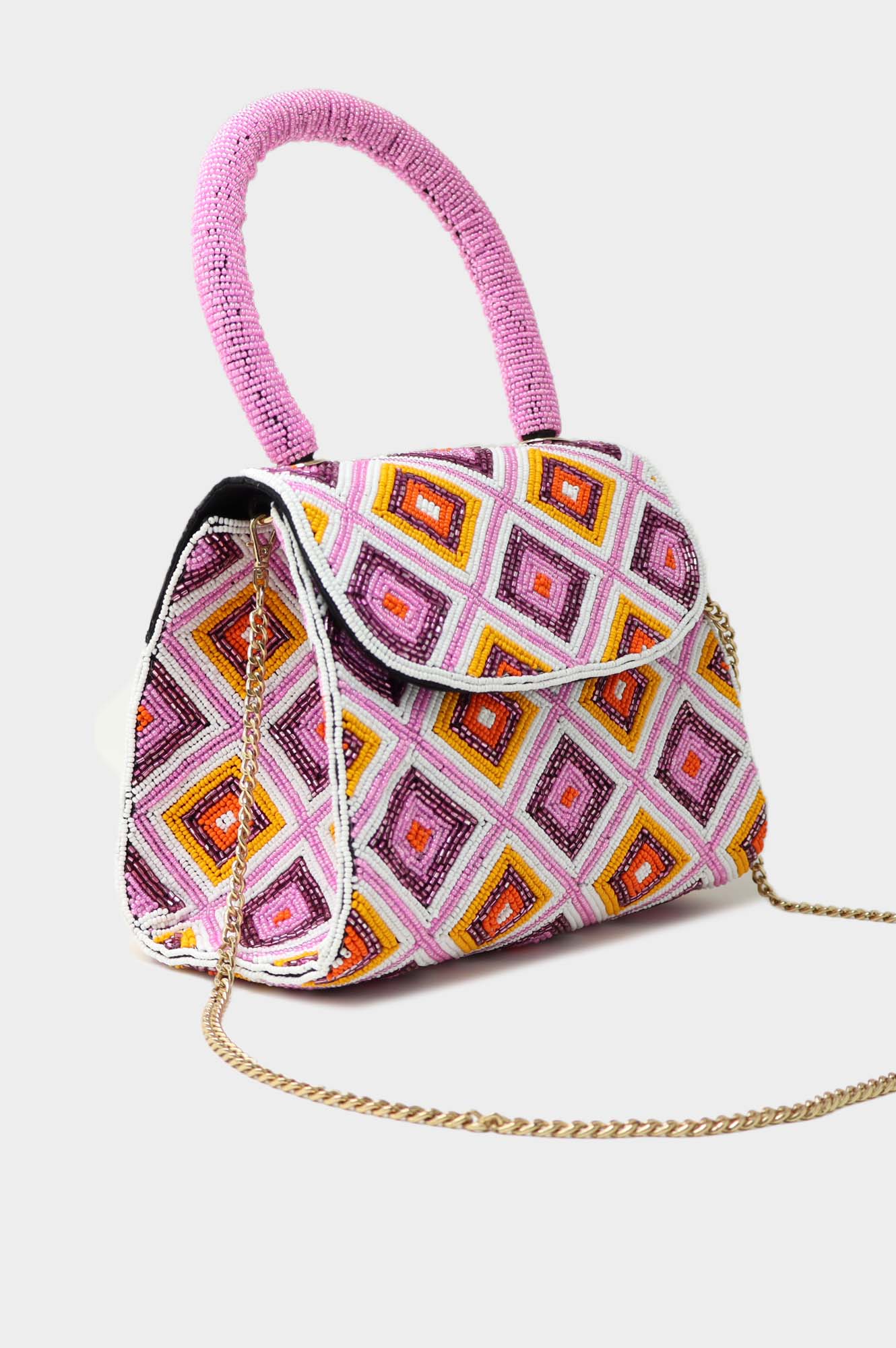 Elegant Pink Beaded Handbag for Women - Stylish Evening Clutch for Parties, Weddings & Special Occasions