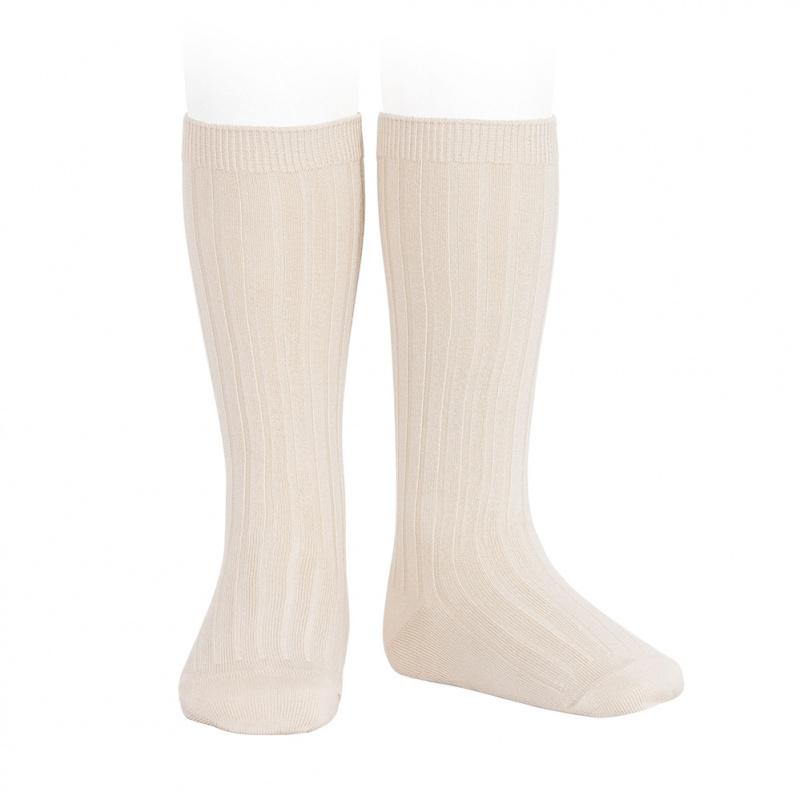 Linen Wide Ribbed Knee High Socks for Women - Comfortable & Breathable Casual Socks for Fall & Winter - Perfect with Boots, Dresses & Skirts