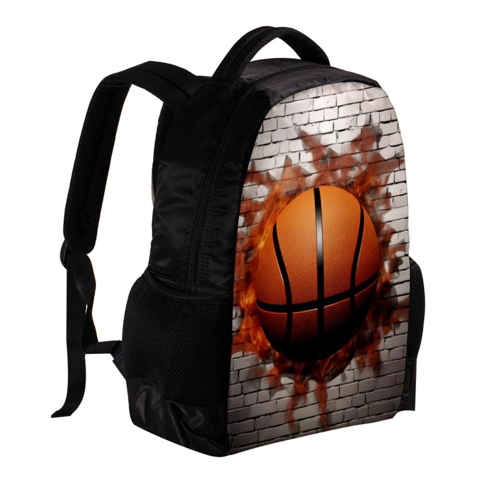 3D Pattern Basketball Backpack for Men & Women - Lightweight Travel Backpack with USB Charging Port - Perfect for Gym, School, Hiking and Outdoor Adventures