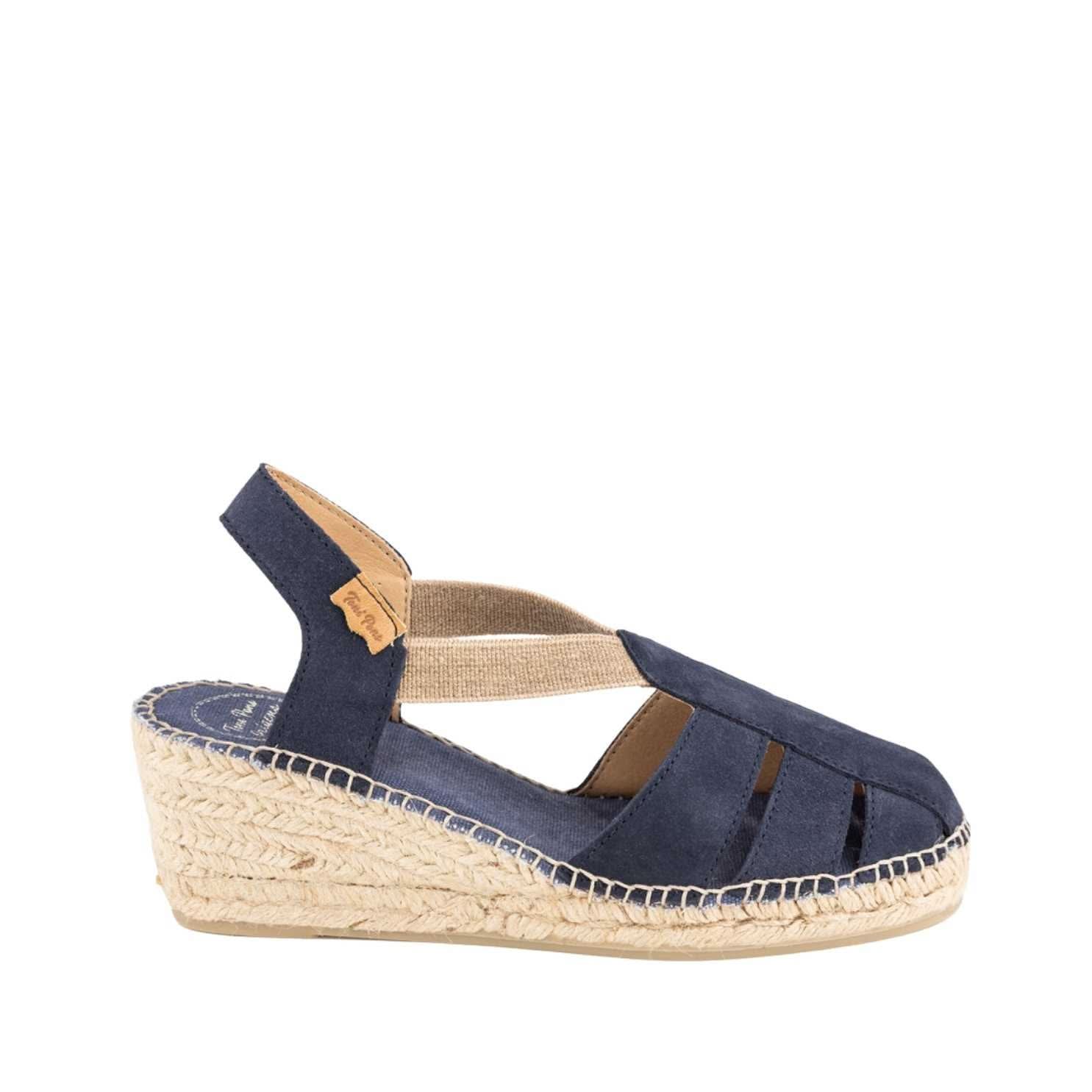 Women's Plain Suede Leather Wedge Espadrille Shoes - Comfortable Casual Summer Sandals for Beach, Vacation & Everyday Wear