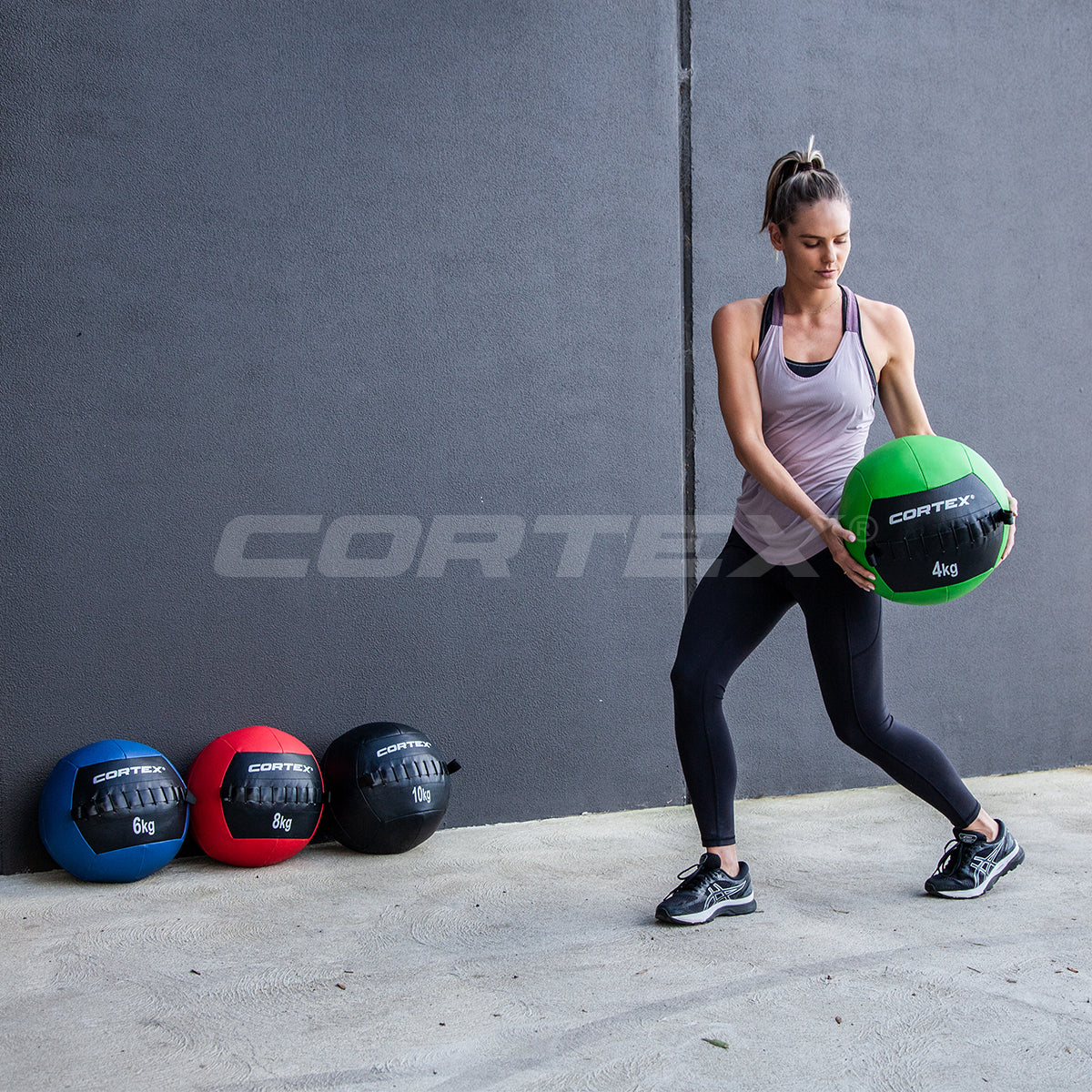 CORTEX Wall Ball Complete Set 4kg to 10kg - Heavy Duty Medicine Ball for CrossFit, Gym & Home Workouts - Perfect for Strength Training, Functional Fitness & Wall Ball Exercises
