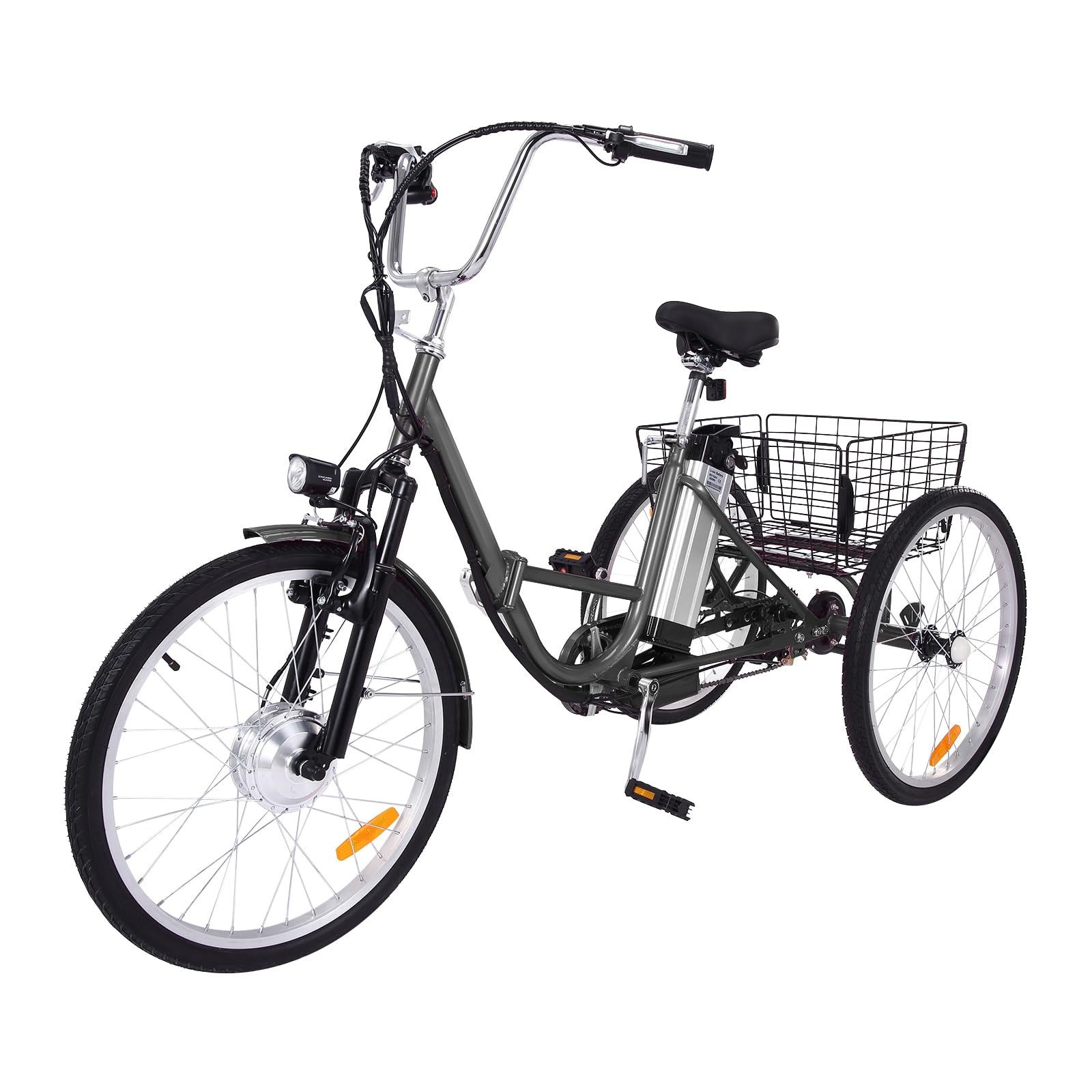 GARVEE 26 Inch Adult Electric Tricycle - Foldable 7-Speed E-Trike with Basket, 36V Removable Battery & 250W Brushless Motor - Perfect for Commuting, Shopping & Leisure Rides (Men & Women)