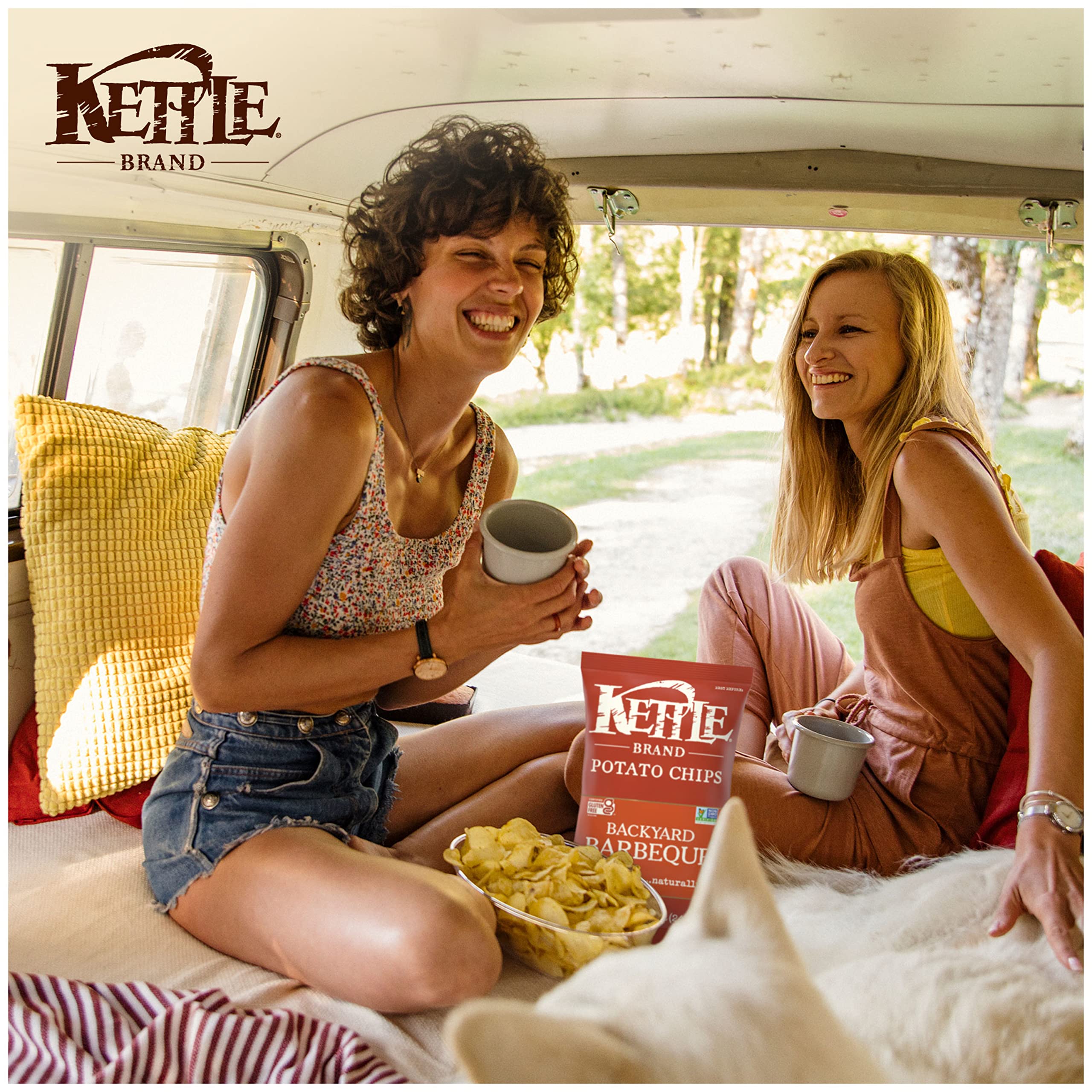 Kettle Brand Backyard Barbeque Kettle Potato Chips - 7.5 Oz Bag | Crunchy BBQ Flavored Snacks for Picnics, Parties & Game Day Snacking