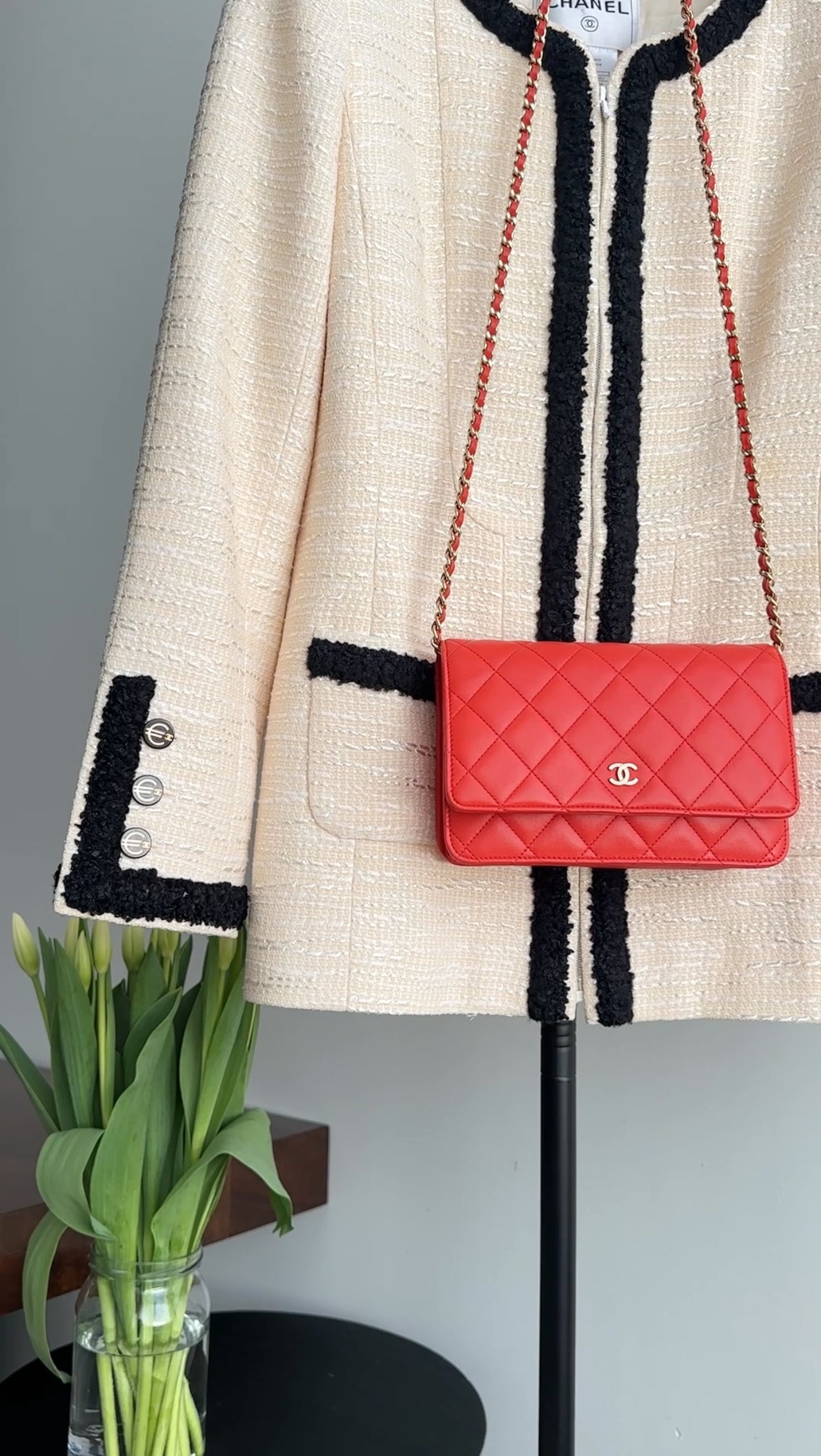 Chanel Red Quilted Leather Timeless Classic Wallet on Chain Bag - Luxury Crossbody Purse for Women, Evening Parties & Special Occasions