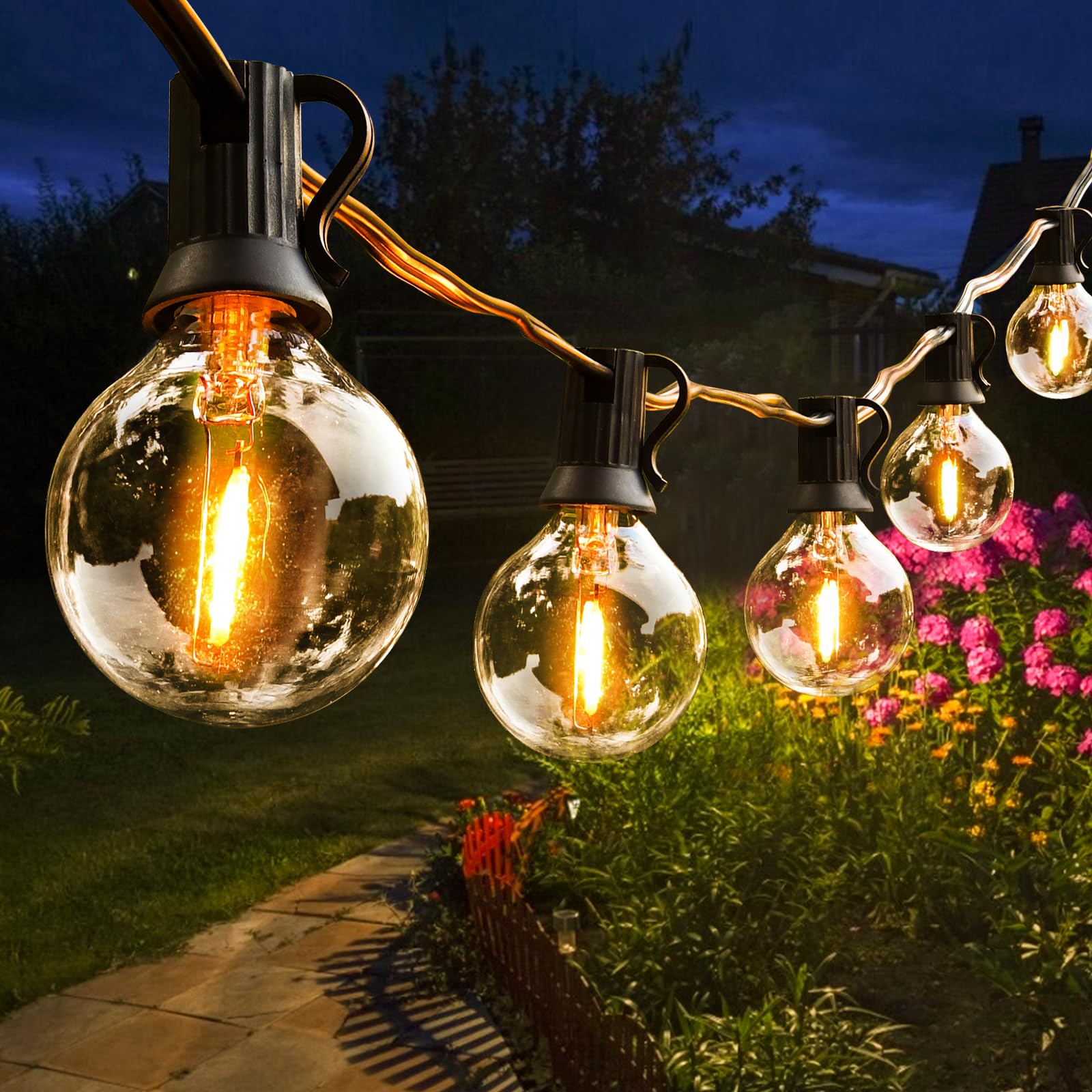 AVANLO 55FT Outdoor String Lights - Waterproof Dimmable LED Edison Bulbs for Patio, Garden, Porch, Yard | Connectable Hanging Globe Lights for Party & Home Decor | UL Certified | Perfect for Backyard, Wedding, and Outdoor Events