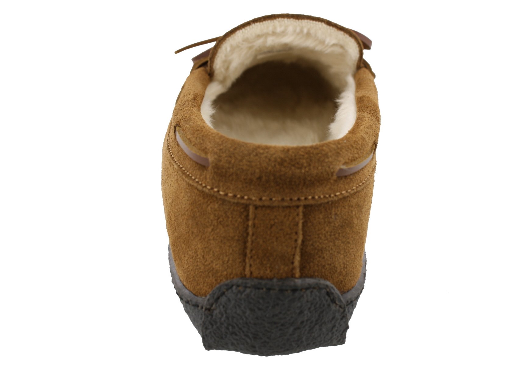 Clarks Men's Augusta Indoor Outdoor Faux Fur Slippers - Comfortable Brown Cow Suede House Shoes for Men, Size 12 M US - Perfect for Home, Lounge & Backyard Relaxation