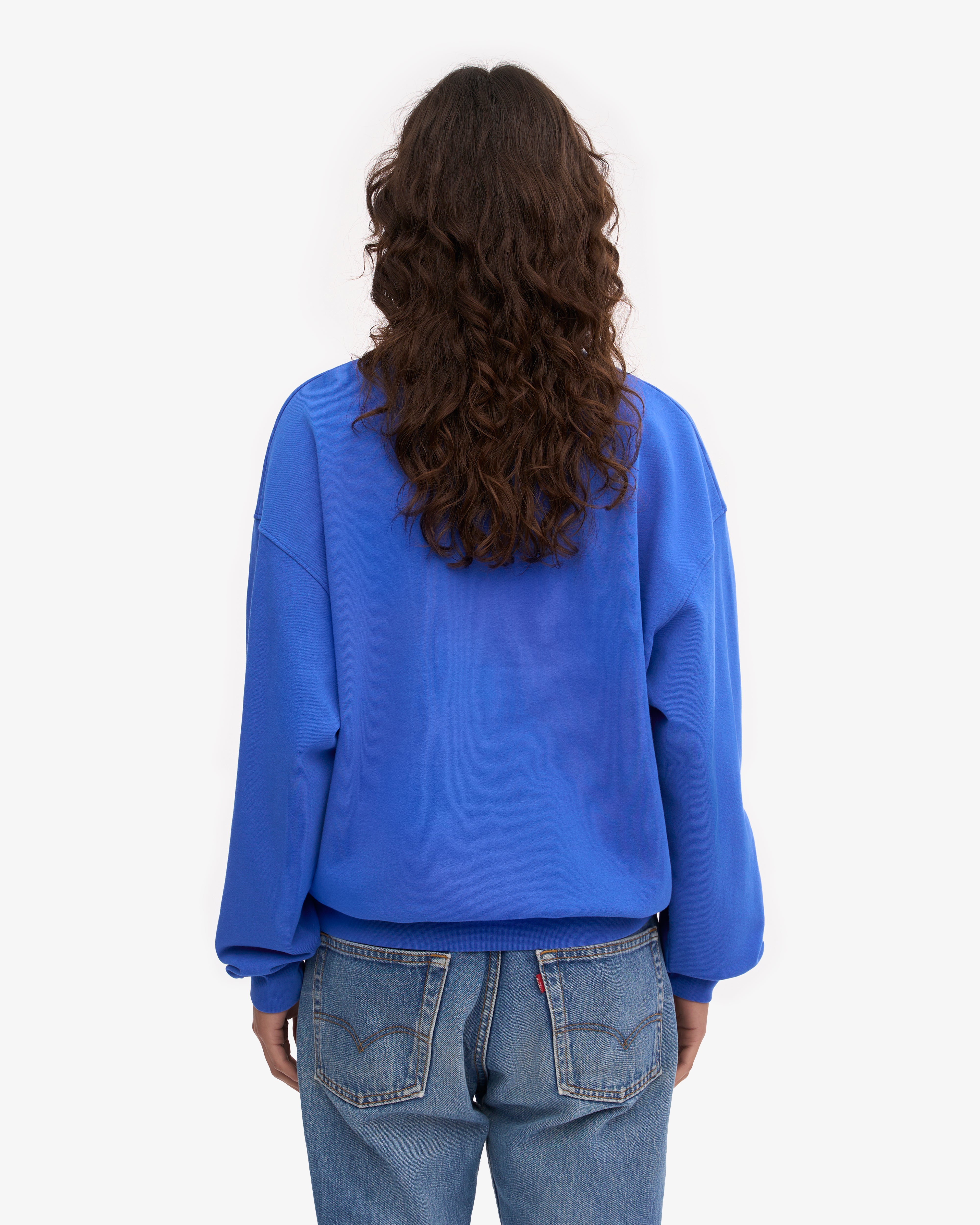 Premium Organic Cotton Oversized Crewneck Sweatshirt - Sapphire Blue | Soft & Comfortable Unisex Pullover for Casual Wear & Loungewear