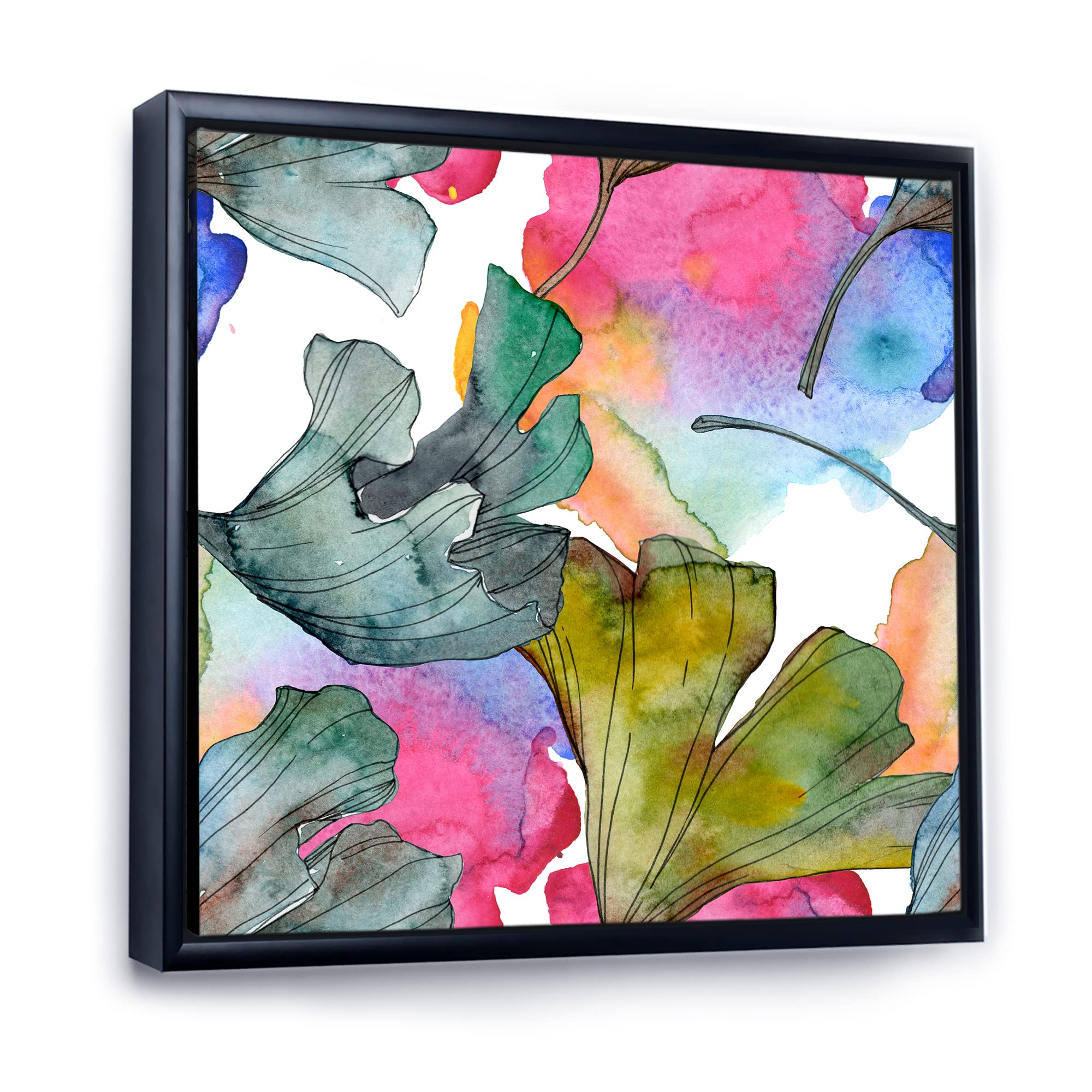 Ginkgo Biloba Leaf Canvas Wall Art - Traditional Framed Nature Print for Living Room, Bedroom & Office Decor | Botanical Home Décor