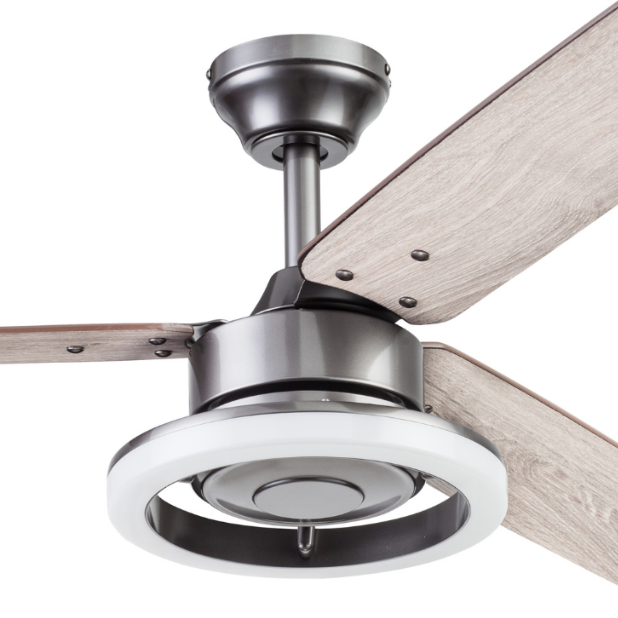 52 Inch Orbis Ceiling Fan with Remote Control in Gun Metal Finish - Perfect for Living Room, Bedroom, and Outdoor Spaces