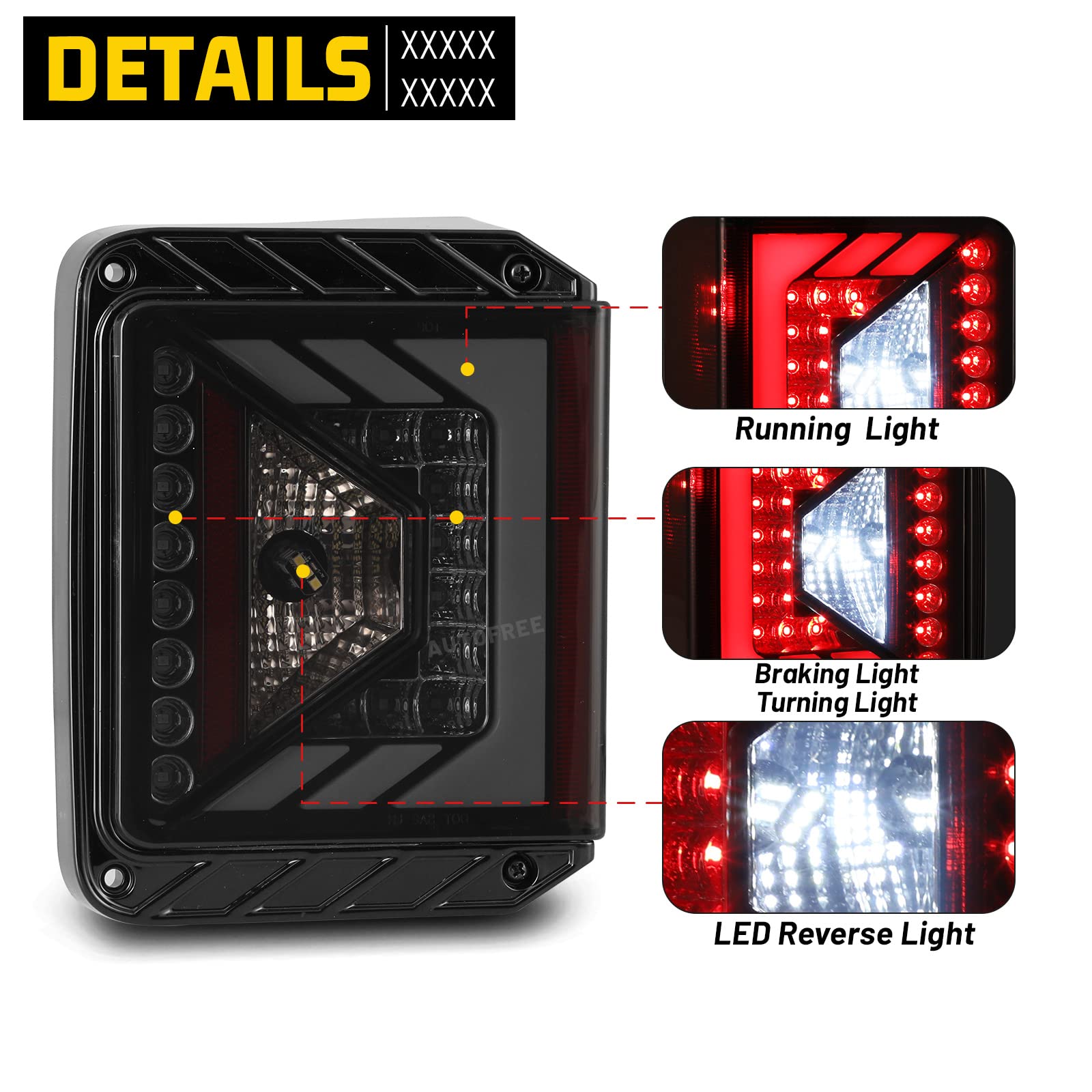 LED Tail Lights Assembly for 2007-2018 Jeep Wrangler JK - Plug & Play Replacement Rear Tail Lamps (Smoke Lens, 1 Pair) - Enhance Nighttime Safety & Off-Road Style
