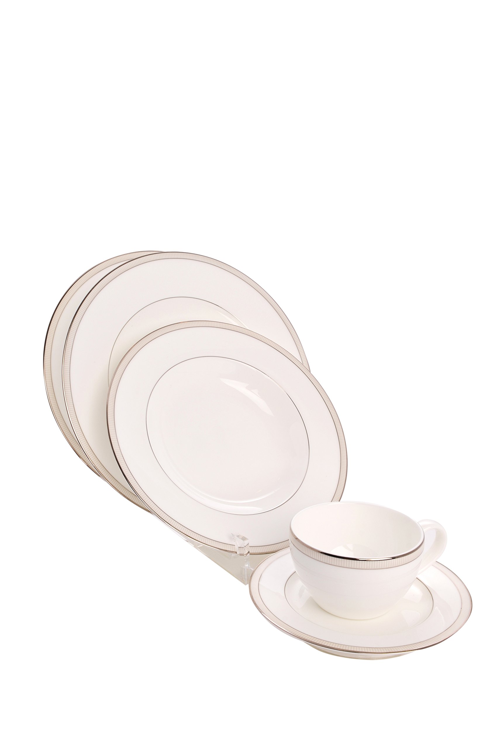 5-Piece Clear Acrylic Dinnerware Set with Bowl Display Stand - Modern Tableware for Dining, Entertaining & Kitchen Display (Item #769)