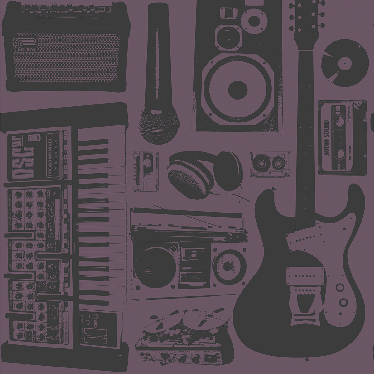 MusicWall Alternative Wallpaper - Unique Vinyl Record Wall Decals for Music Lovers | Perfect for Bedroom, Living Room & Home Studio Decor