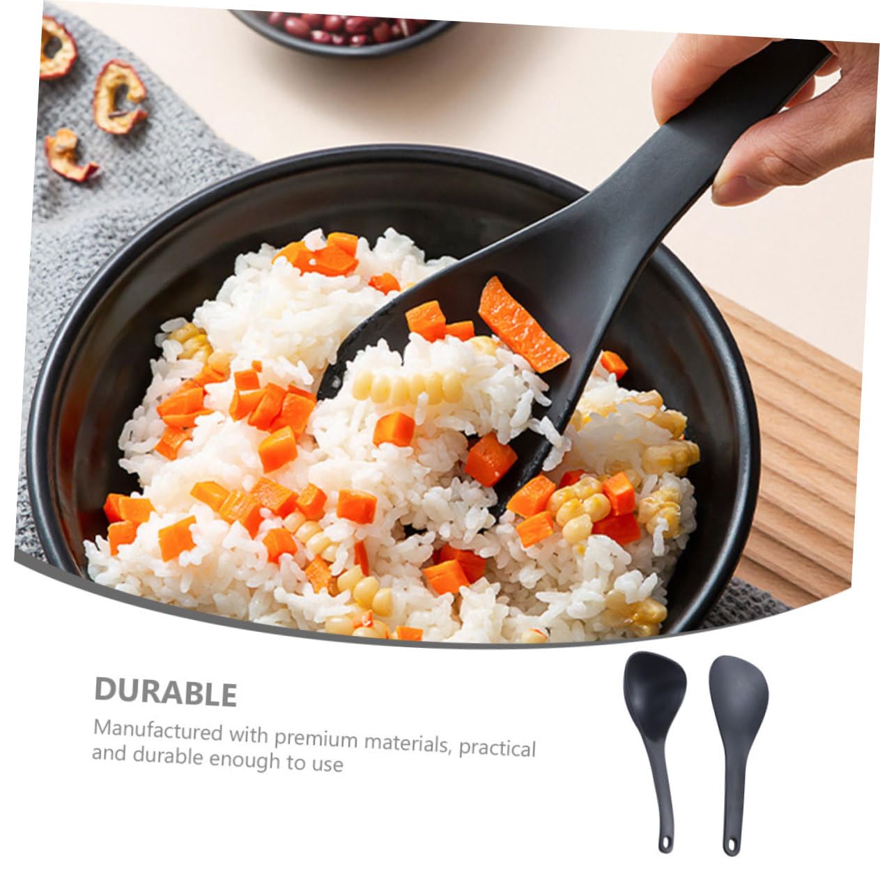 Non-Stick Silicone Soup Spoon Set - Heat Resistant Kitchen Utensils for Serving, Mixing & Scooping Rice, Pasta & Soup - Perfect Home Cooking Accessories for Everyday Meals & Family Gatherings
