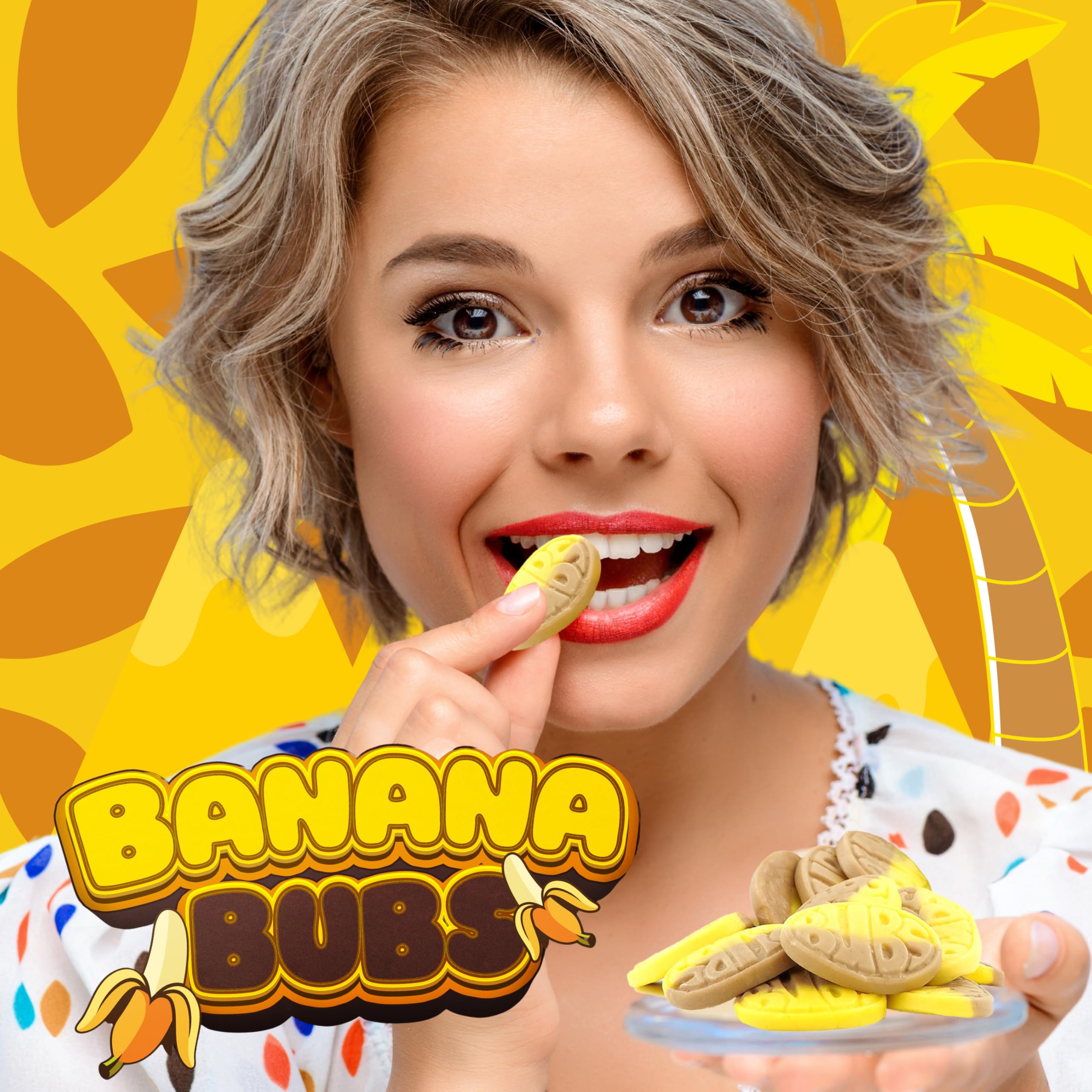 Bubs Swedish Candy Banana Bubs Ovals - 1 Pound Sweet Foam Godis (1lb, 1.5lb, 2lb Options) - Pickmix Candy Sweden Bag - Perfect for Parties, Gifts & Sweet Tooth Cravings