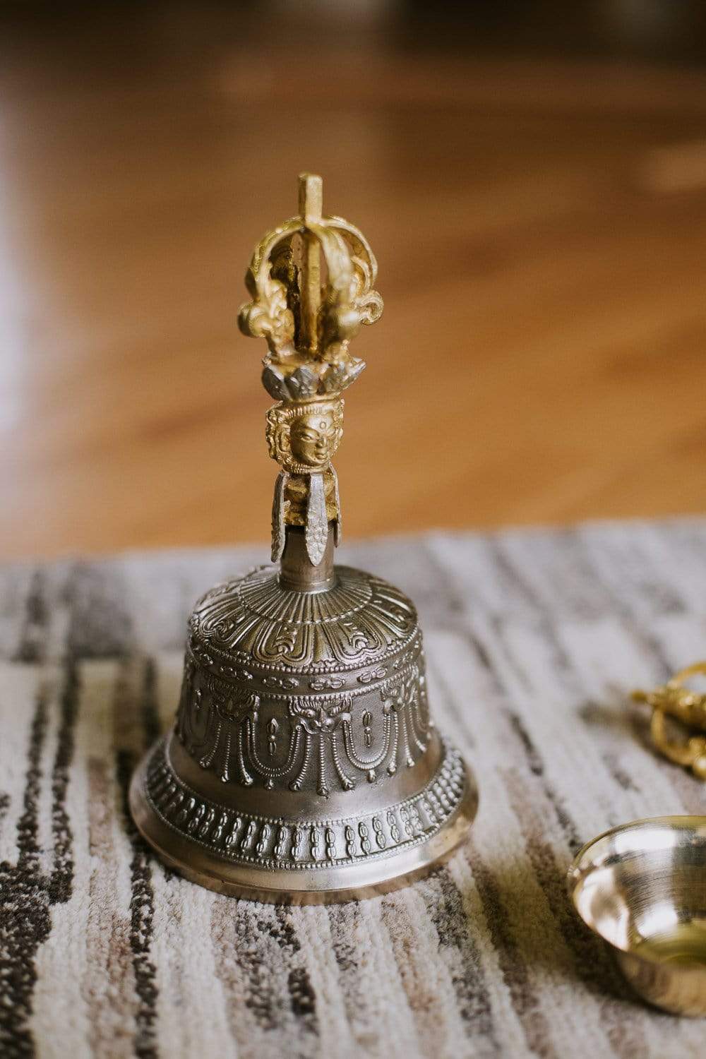 Premium 14K Gold Plated Tibetan Bell and Dorje Set - Authentic Buddhist Ritual Instruments for Meditation, Yoga & Spiritual Healing