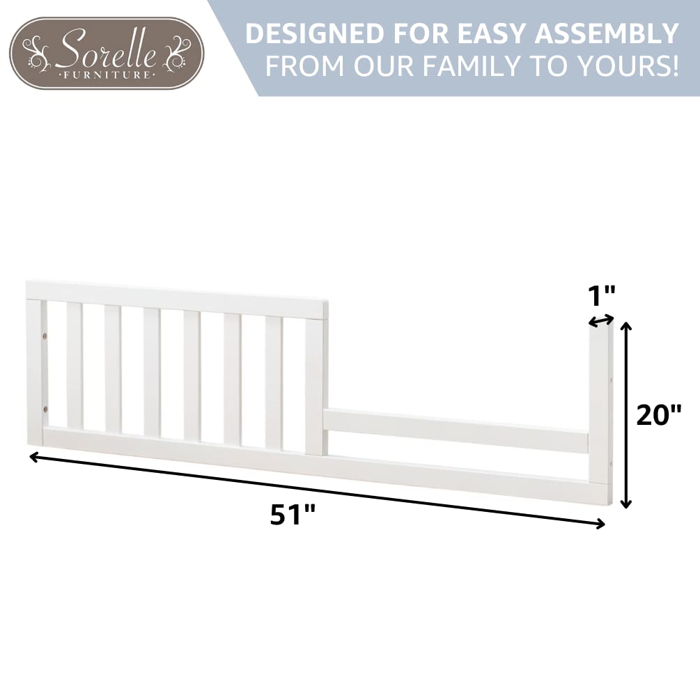 Sorelle Wooden Toddler to Full-Size Bed Rail & Crib Conversion Kit - Convertible Safety Guard for Kids (Chocolate #136) | Perfect for Nursery Room, Toddler Bed Transition & Child Safety