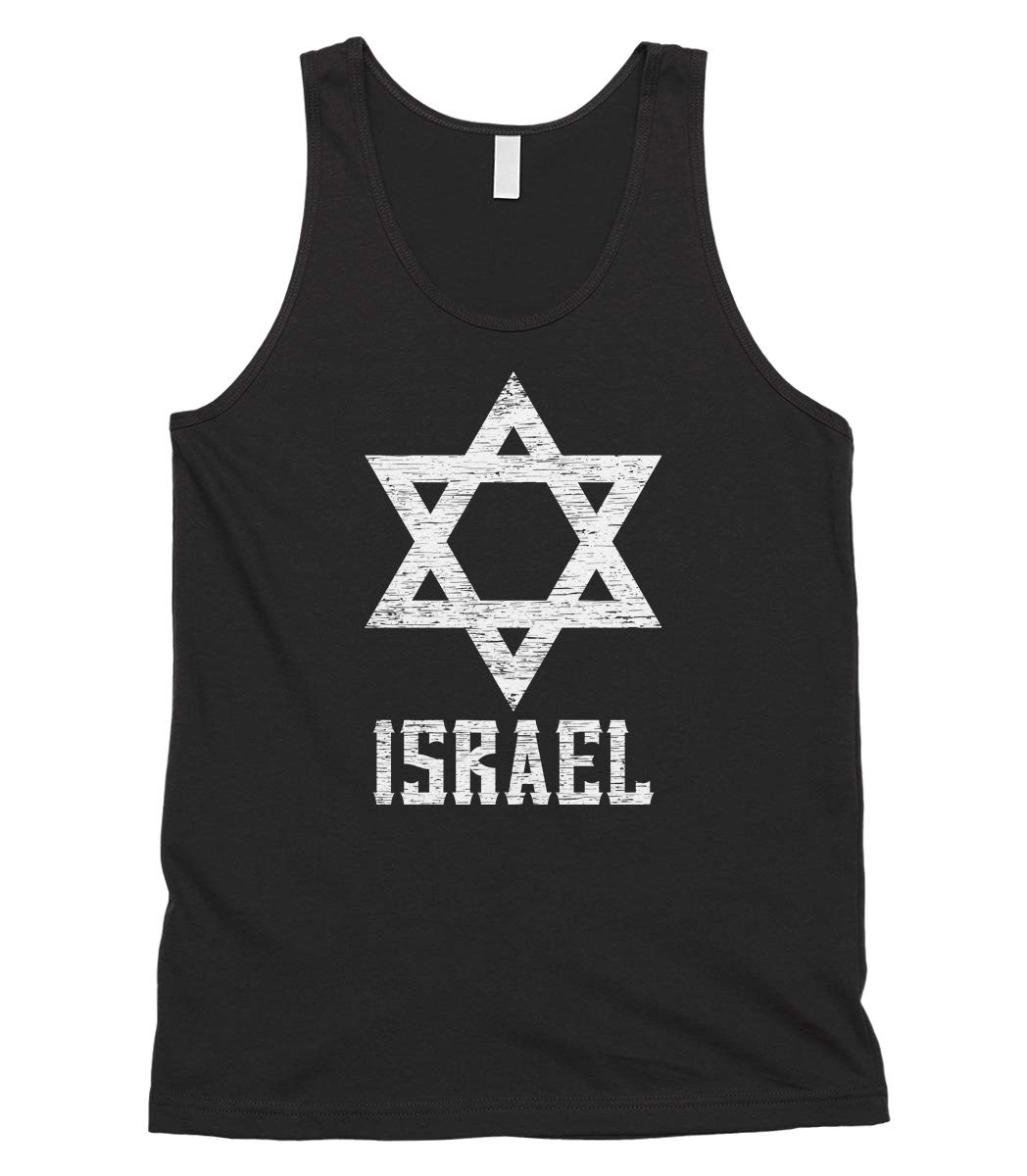 Cybertela Men's White Star of David Israeli Jewish Tank Top - Comfortable Summer Casual Wear for Jewish Pride & Heritage Celebrations