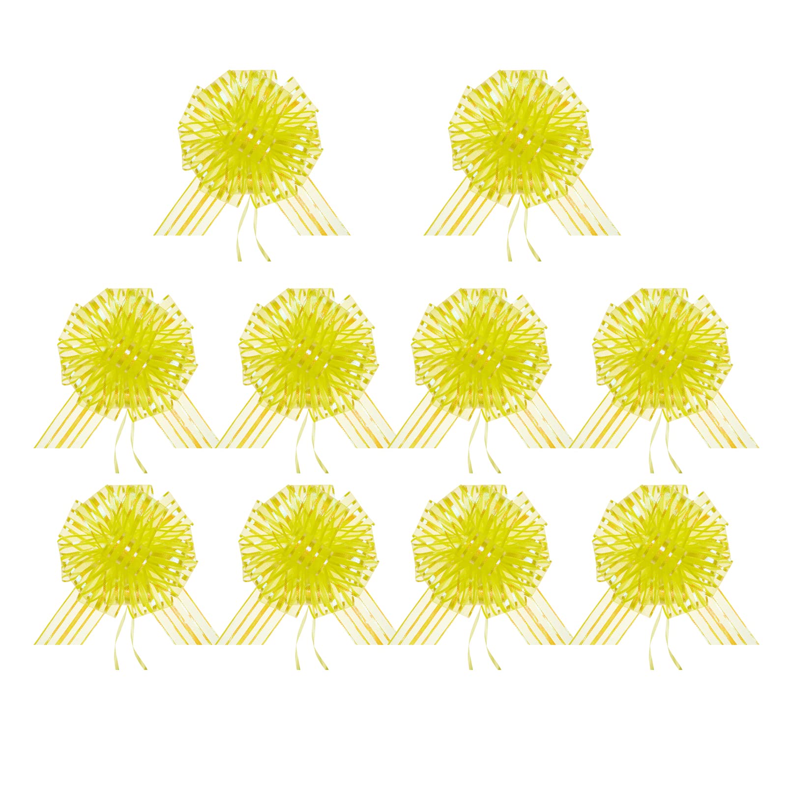 10pcs Large Yellow Gift Bows - Big Decorative Bows for Gift Wrapping, Party Decor, Car Decorations, Gift Baskets & Flower Arrangements - Perfect for Birthdays, Weddings & Special Occasions