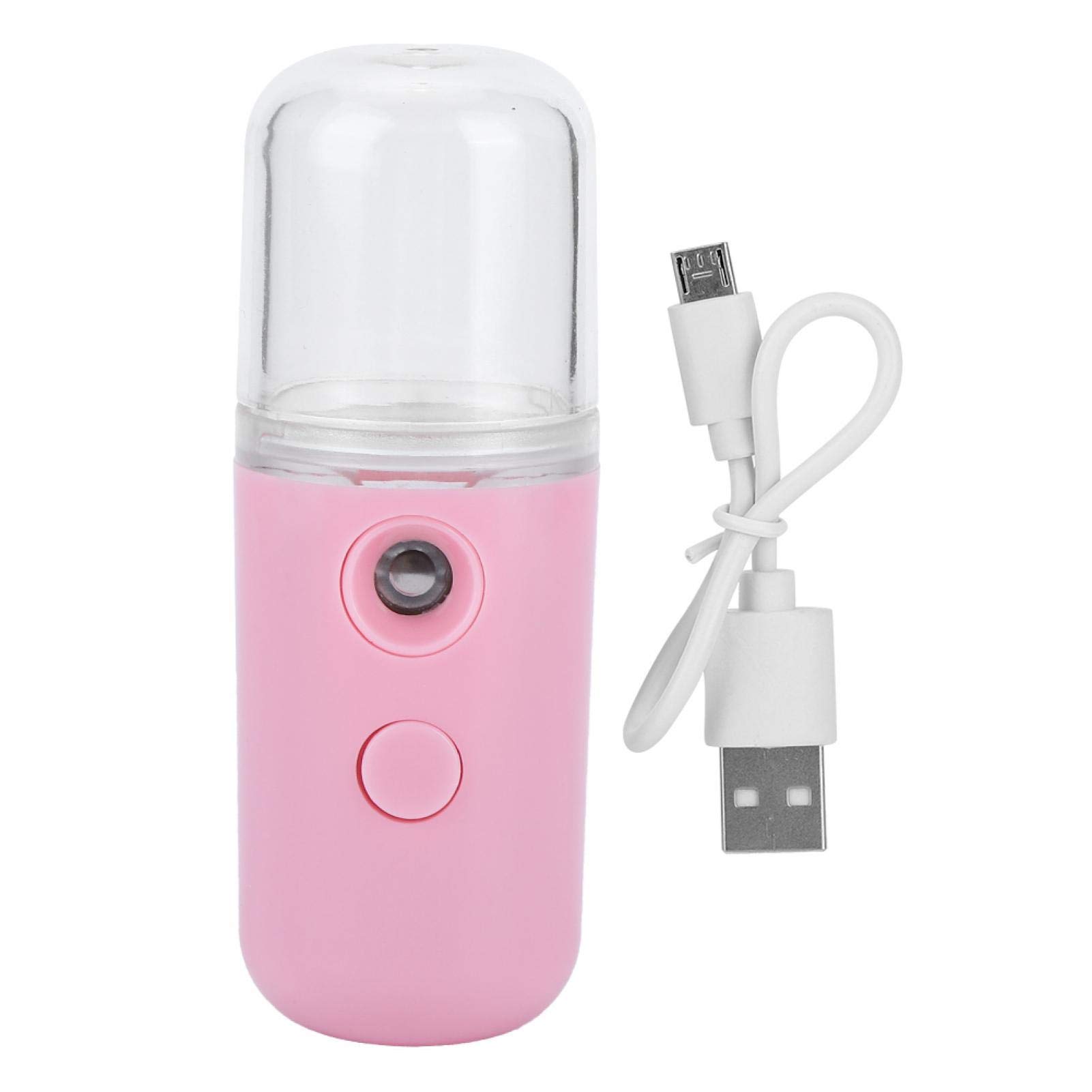 Portable USB Nano Facial Mister - 30ml Mini Face Moisturizing Sprayer & Atomizer for Skin Care, Eyelash Extensions (Pink) | Perfect for Travel, Home Spa, and Daily Hydration Routine