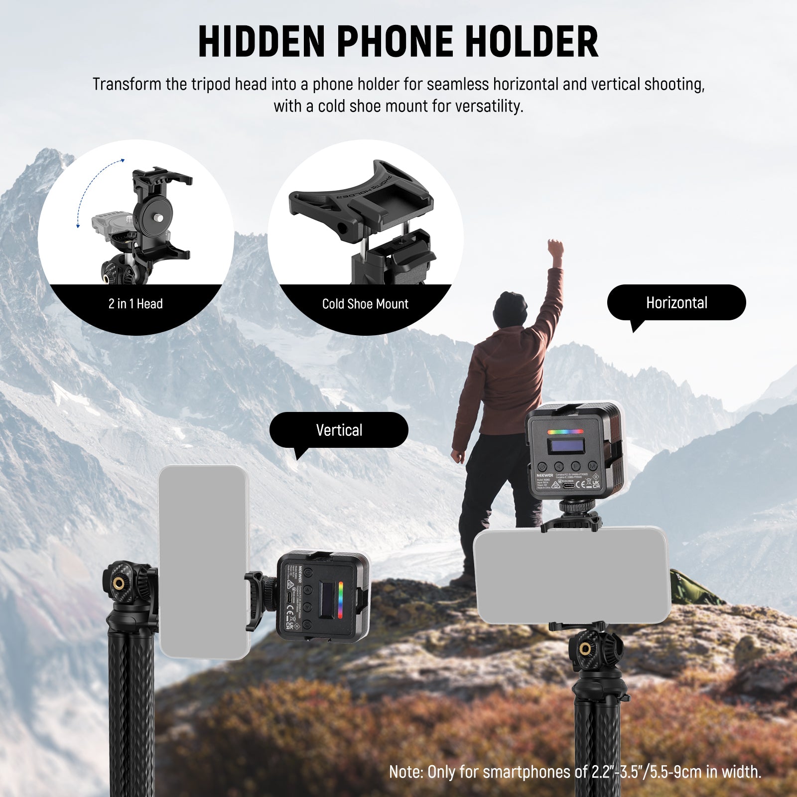 NEEWER TP34 Flexible Tripod Stand with Wireless Remote - Perfect for Smartphone Photography, Vlogging, YouTube Videos & Travel Shots