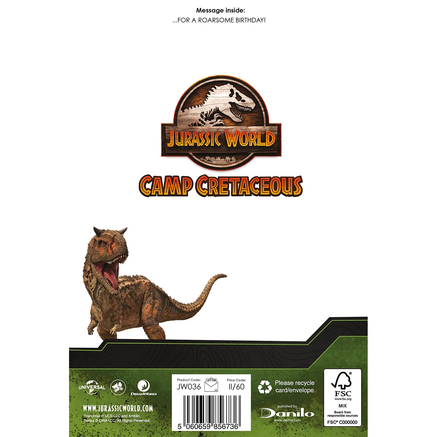 Jurassic World 5th Birthday Card for Kids - Dinosaur Themed Age 5 Greeting Card - Perfect for Birthday Parties & Gifts | Ideal for Jurassic Park Fans & Dinosaur Lovers