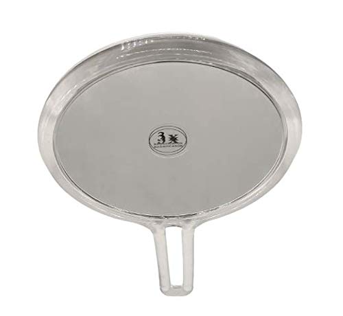 Brushman Beauty Accessories Two Way Hand Mirror - Round Heavy Duty 5212 for Makeup, Salon & Travel Use