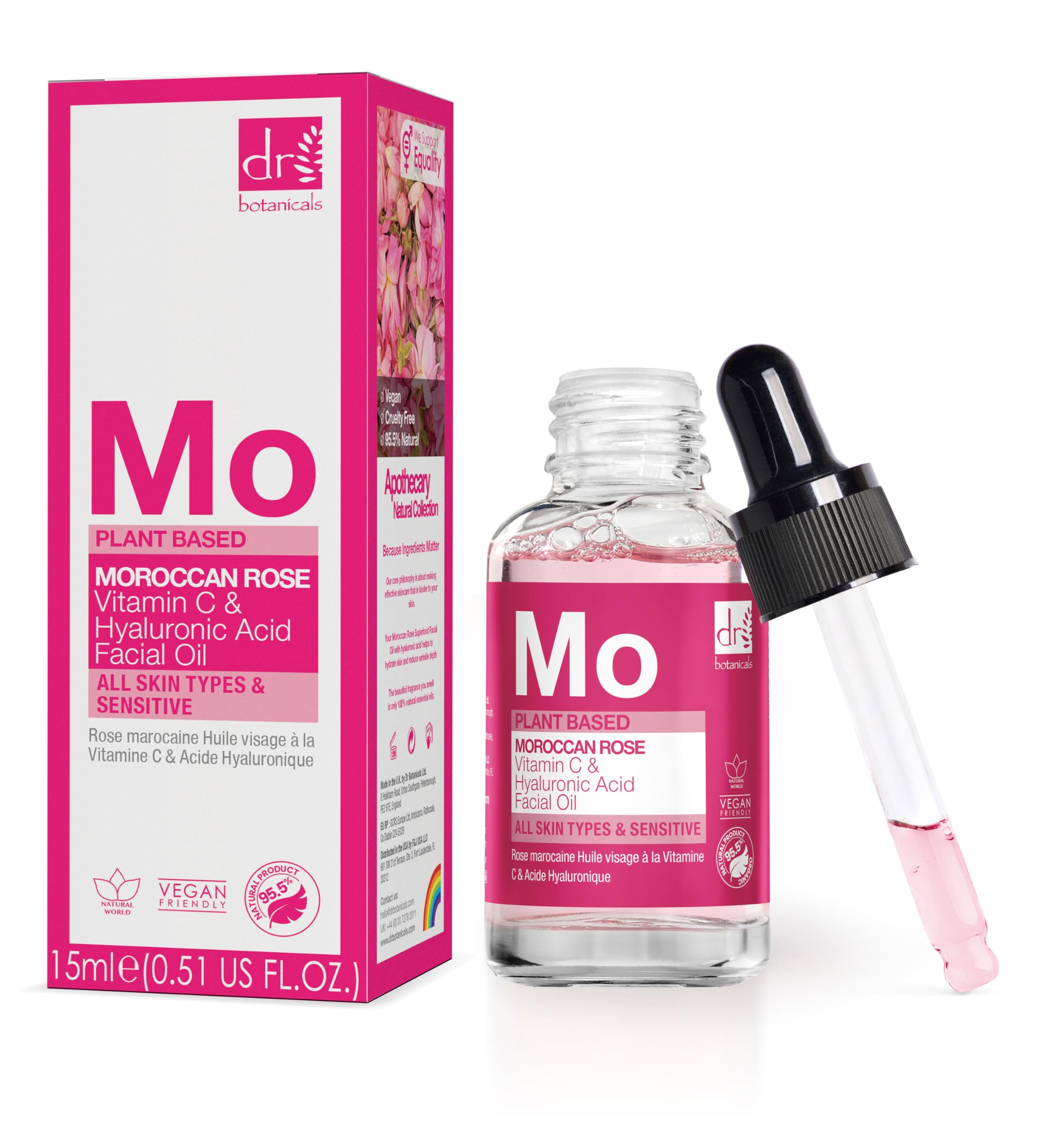 DR BOTANICALS Moroccan Rose Ultra Rich Face Oil - Hydrating & Nourishing Facial Treatment for Dry Skin, Anti-Aging & Glow Boost - Perfect for Night Routine & Daily Skincare Regimen