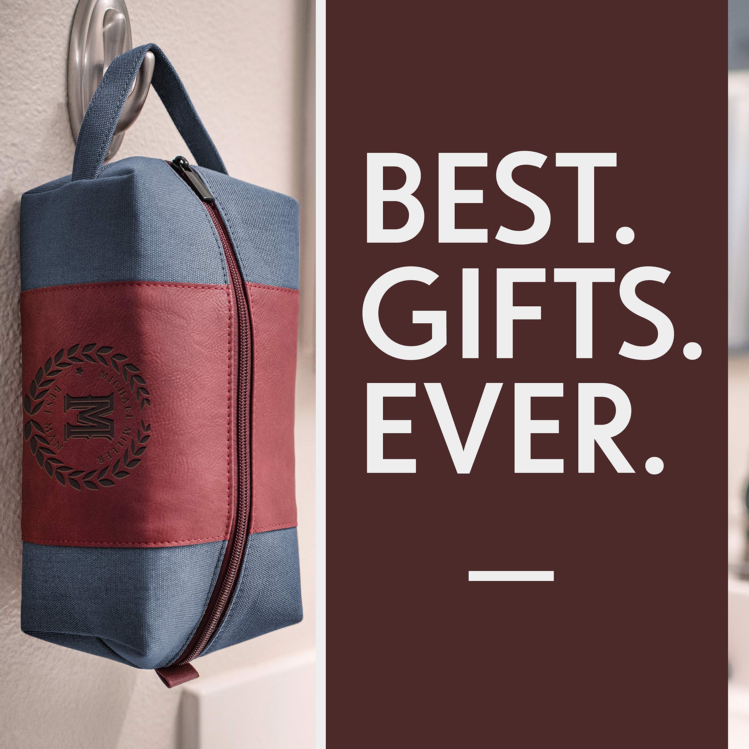 Personalized Groomsmen Gifts - Custom Monogrammed Toiletry Bags for Men | Wedding Party Gifts, Bachelor Party Essentials & Travel Accessories