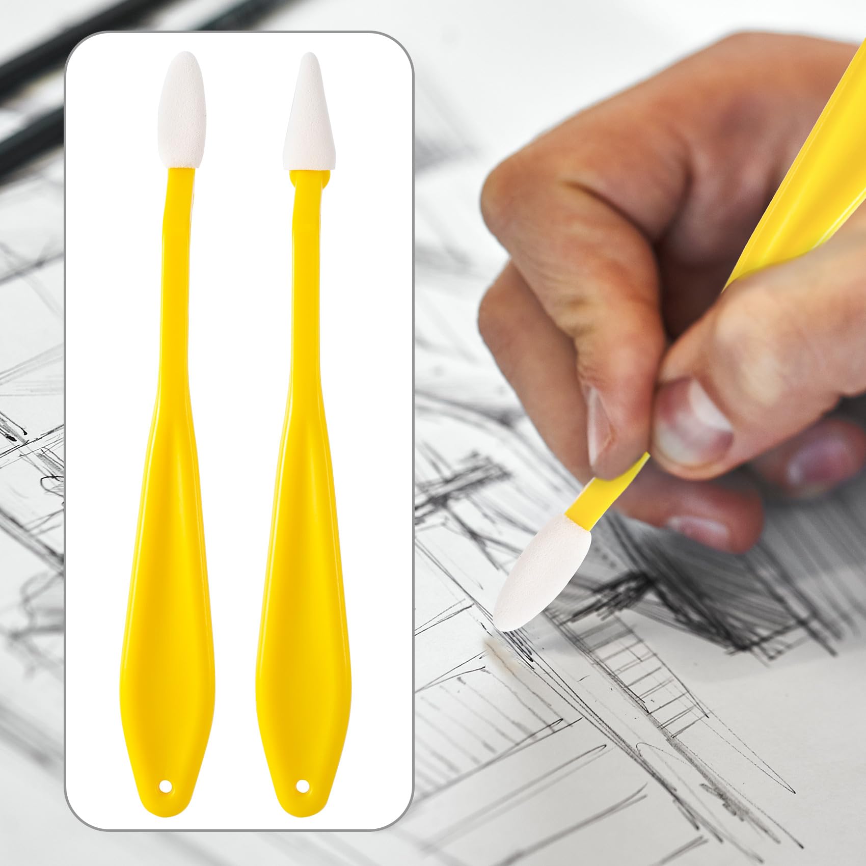 HINZIC 4 Sets 88pcs Professional Sketch Drawing Tools Kit - Blending Stumps, Charcoal Pencils, Art Sponge, Sketch Trimmer & Erasers for Artists, Students (Grey, Yellow, Black, Blue) - Perfect for Portrait Drawing, Charcoal Sketching & Art Class Projects