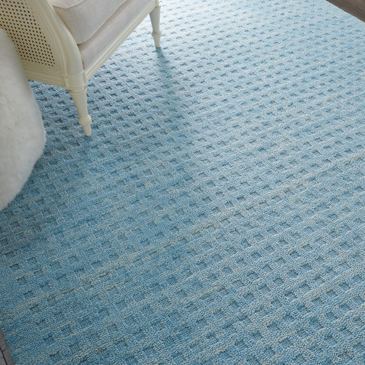 Nourison Perris Solid Sky Blue 8' x 10'6
