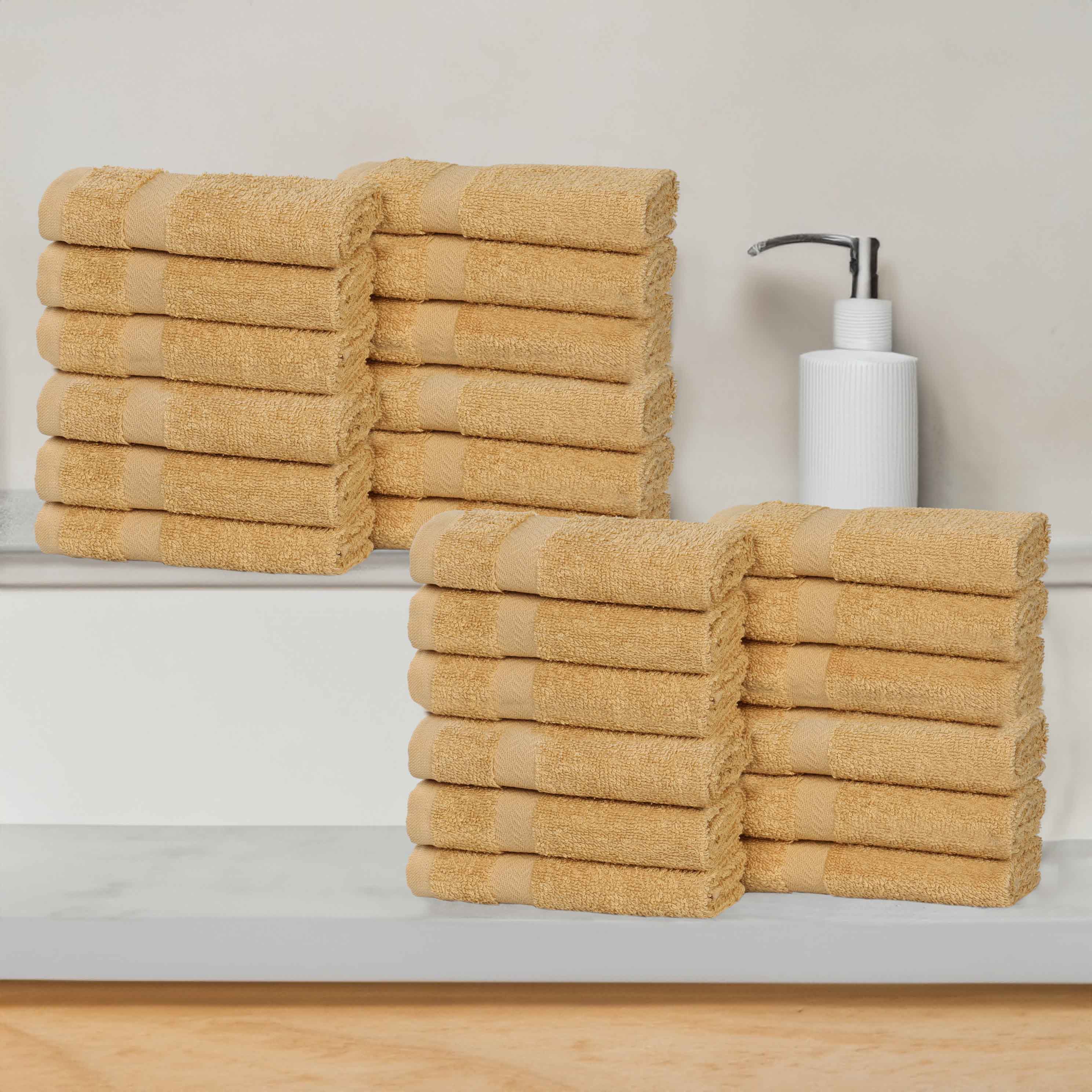 Franklin 100% Cotton Eco-Friendly 24-Piece Face Towel Set | Soft Absorbent Washcloths for Spa, Gym, Travel & Daily Skincare | Hypoallergenic Bath Towels