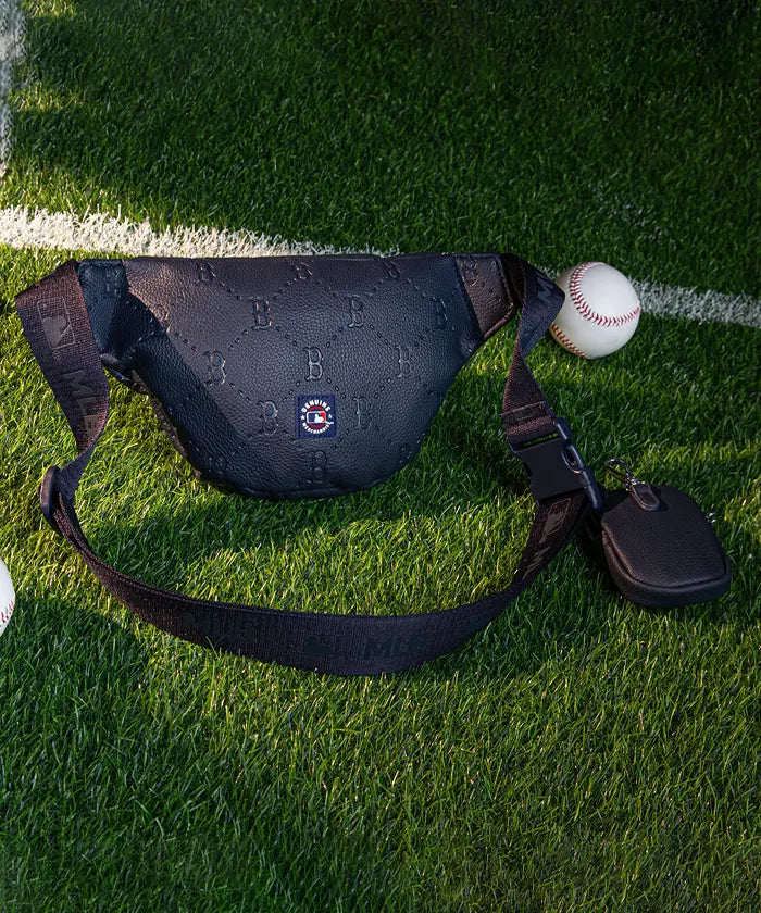 MLB Leather Sport Fanny Pack for Men & Women - Adjustable Waist Bag for Running, Hiking, Travel - Stylish & Durable Crossbody Belt Bag