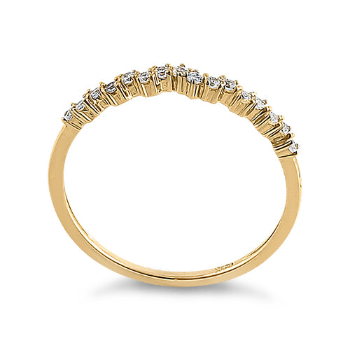 14K Solid Yellow Gold Round CZ Cluster Ring for Women – Elegant and Durable Jewelry for Everyday Wear, Parties, and Special Occasions