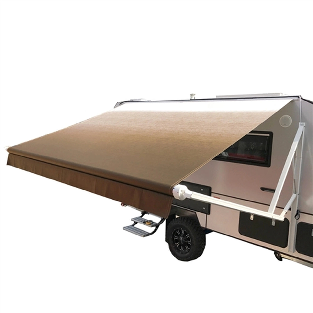 Aleko 10x8 Feet Motorized Retractable RV Awning - Brown Fade - Perfect for Camping, Outdoor Relaxation & RV Shade Protection