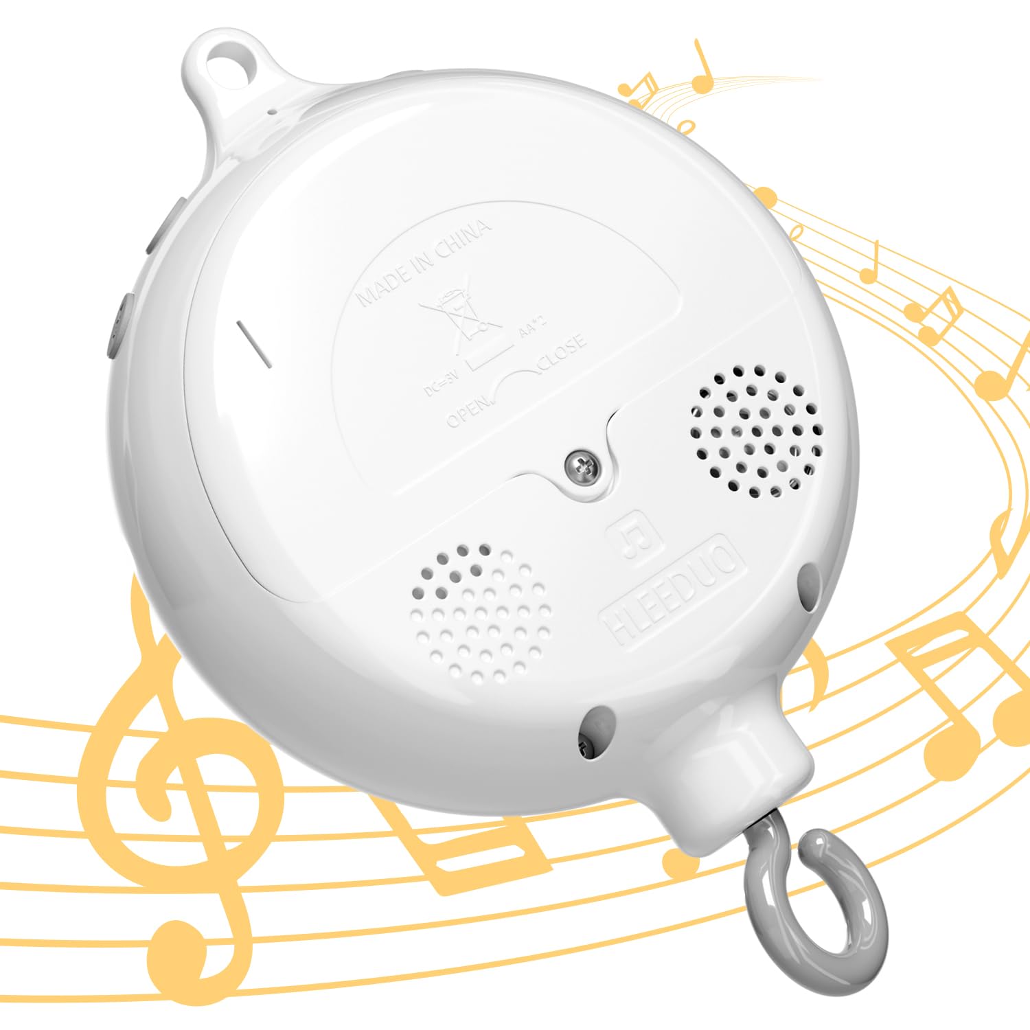FEISIKE Baby Crib Mobile Motor with 35 Soothing Lullabies - 3 Modes (Spin Only/Music Only/Spin & Music), Volume Control 0-100, Auto-Off Timer, Battery Powered - Perfect Nursery Sound Machine for Newborn Sleep Aid & Infant Calming