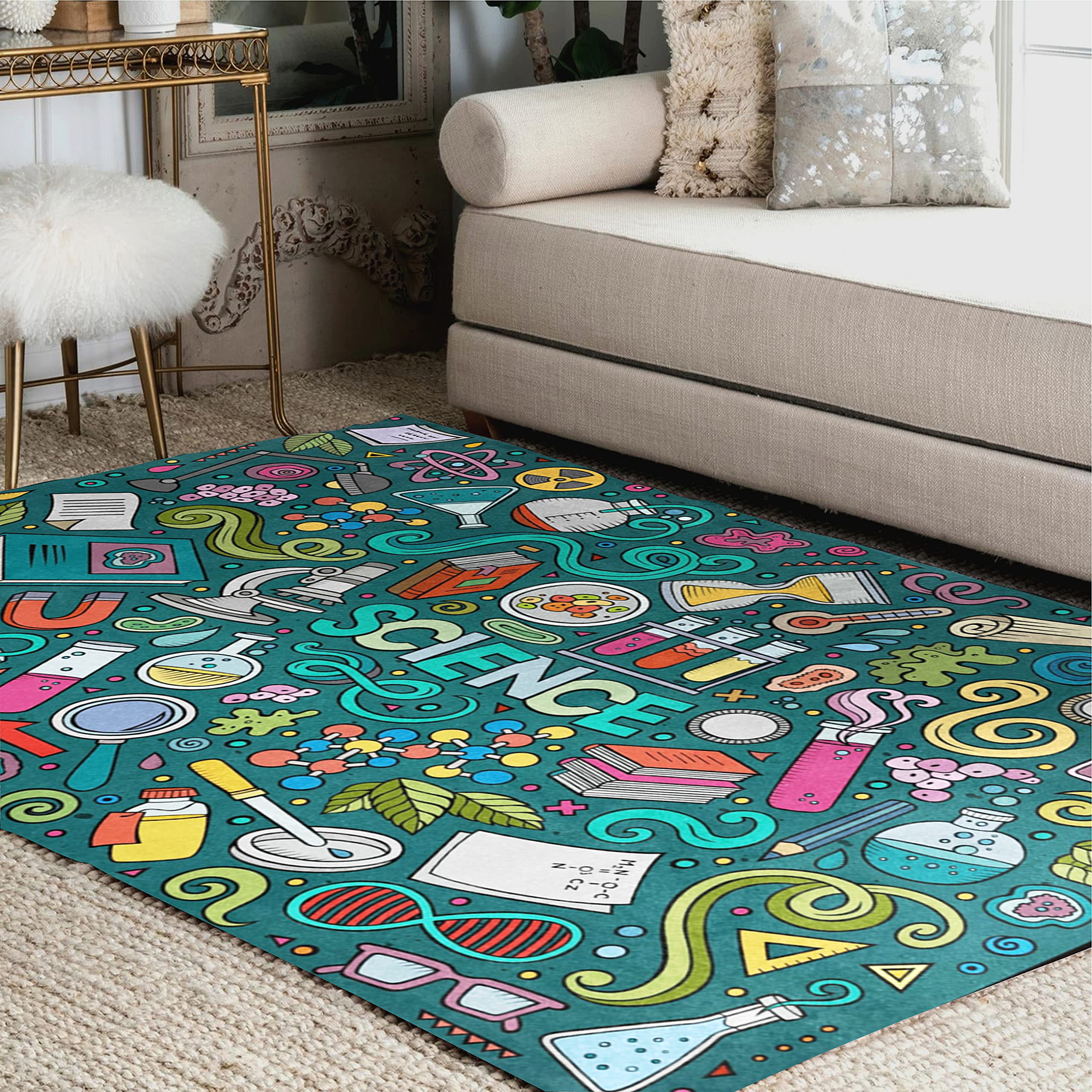 ALAZA Science Chemistry Themed Area Rug 5'3