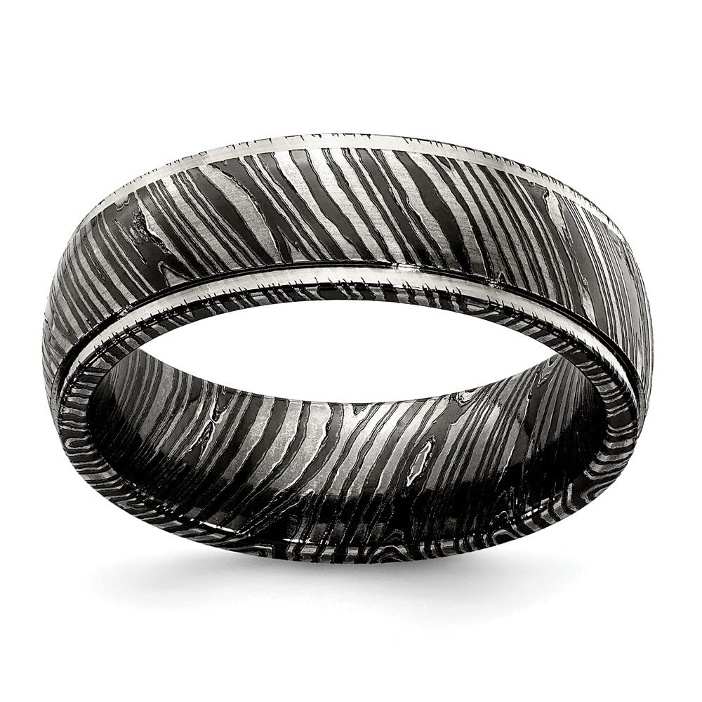 Titanium Wedding Band Ring for Men - 7mm Domed Step Edge Design, Comfort Fit, Hypoallergenic, Durable & Lightweight - Perfect for Engagement, Anniversary, and Everyday Wear