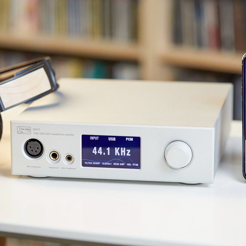 Yulong DA11 ES9038PRO Desktop DAC Amplifier - High Resolution Audio Preamp with USB/Coaxial/Optical Inputs for Home Audio & Studio Use
