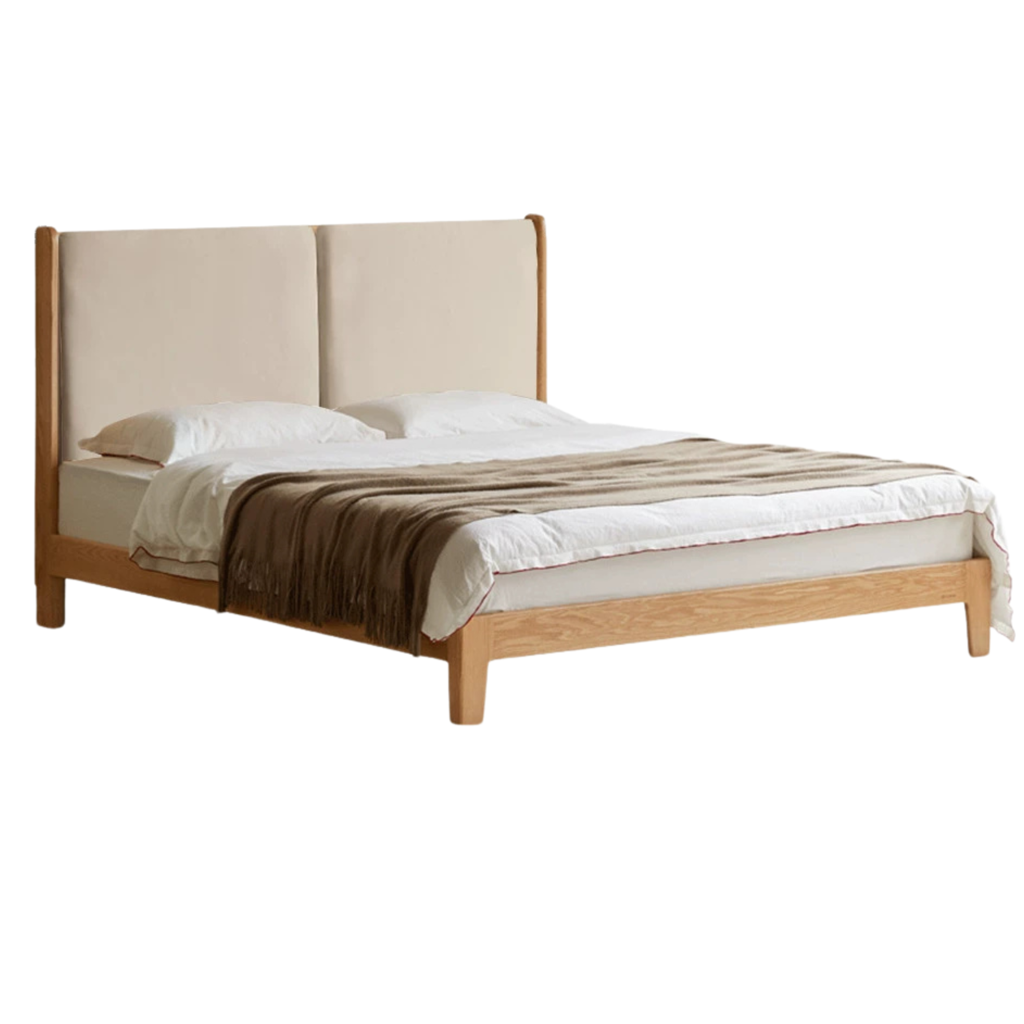 Natural Wood Color bed soft back chrysanthemum white