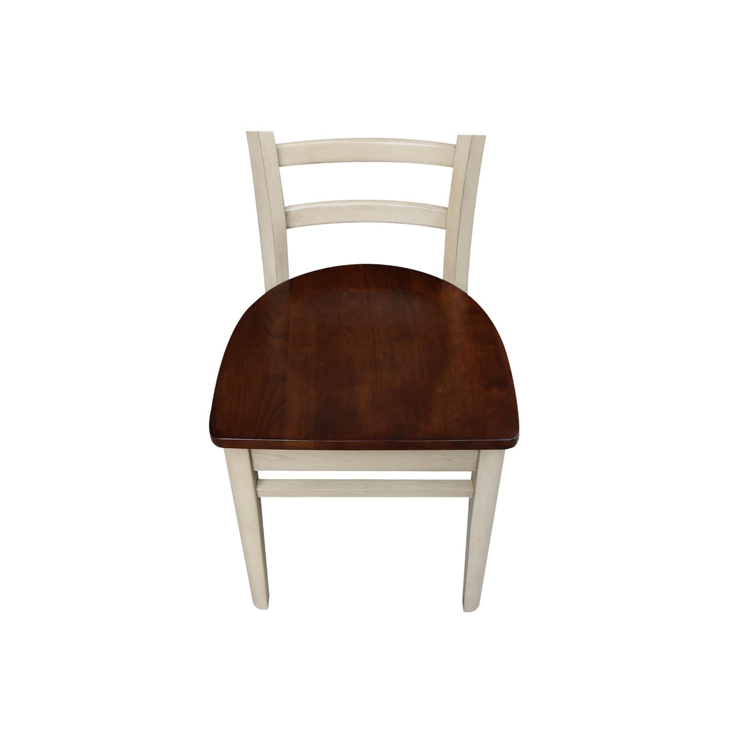 International Concepts Emily Side Dining Chairs - Set of 2, Antiqued Almond & Espresso Finish - Perfect for Kitchen, Dining Room or Breakfast Nook