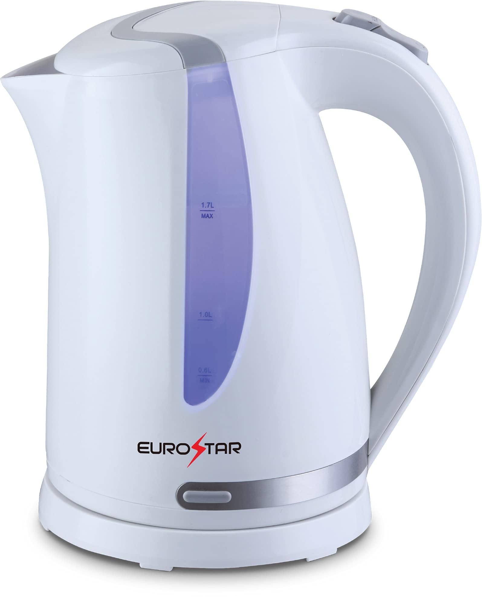 EUROSTAR EKP78 1.7L Electric Kettle - Fast Boiling, Auto Shut-Off, BPA-Free - Perfect for Home, Office & Travel (Light Gray)