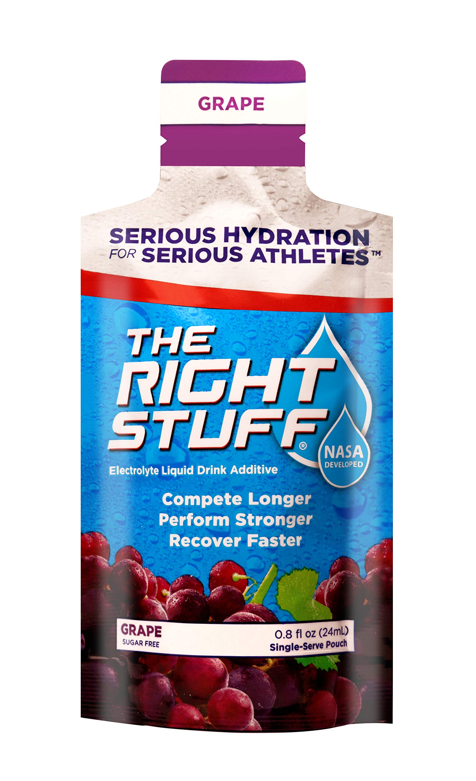 The Right Stuff Electrolyte Drink Concentrate - 10 Pouch Box - Grape Flavor | Hydration Powder for Athletes, Workout & Outdoor Activities | Fast Recovery & Energy Boost