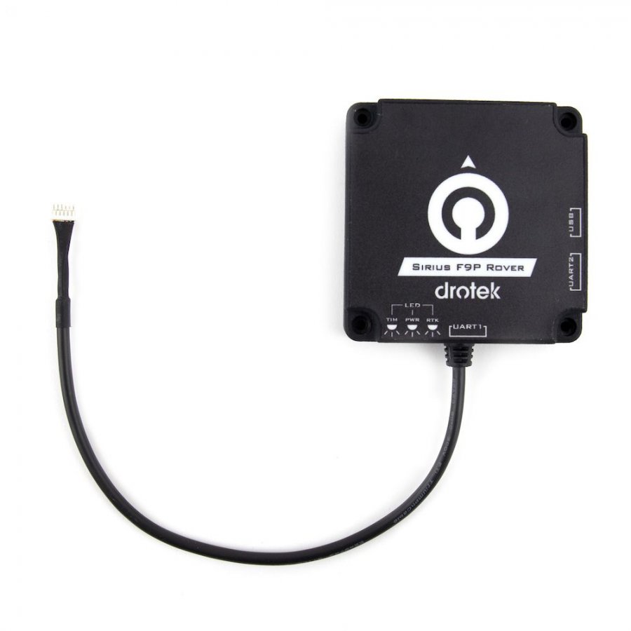 High Precision Dual Band L1/L2 GPS F9P Module with Active Antenna & RM3100 Compass - SIRIUS RTK GNSS Rover for Surveying, Mapping, and Drone Navigation
