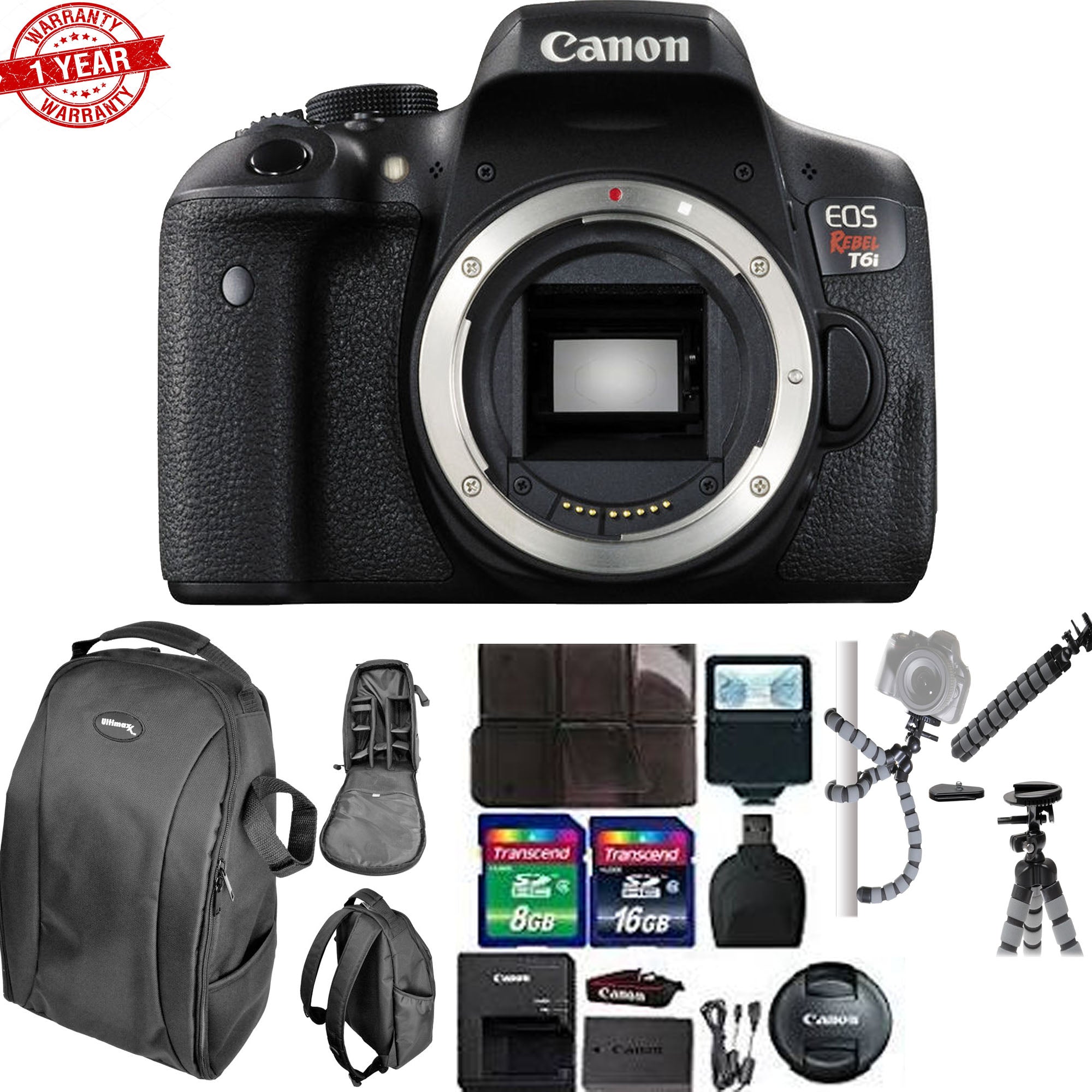 Canon EOS Rebel T6i/800D DSLR Camera Body Only with 24GB SD Card - Professional Photography for Beginners, Travel & Portrait Shooting