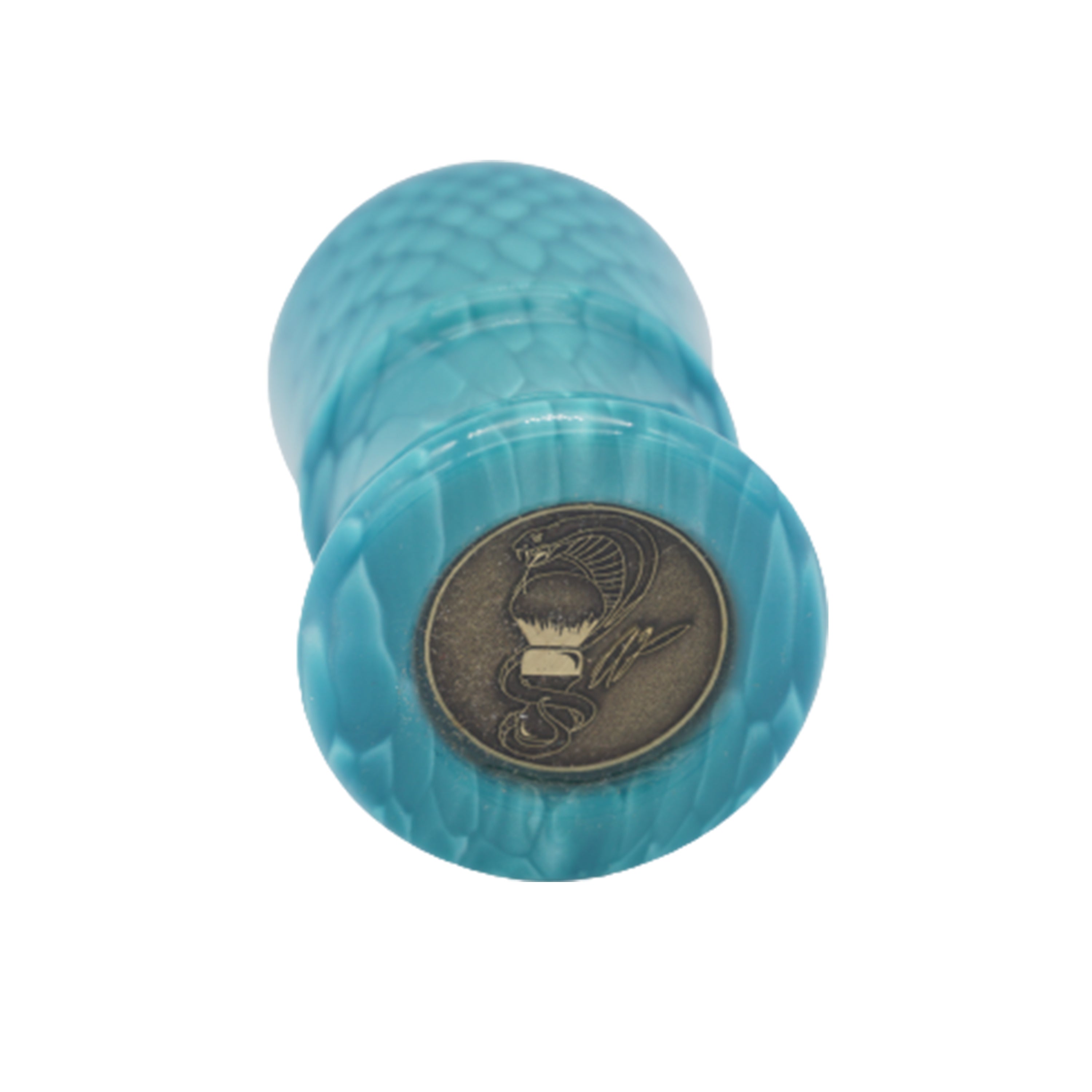 Premium Blue Snakeskin Handmade Shaving Brush Handle - Fits 24mm & 26mm Knots - Perfect for Wet Shaving & Grooming Gifts for Men
