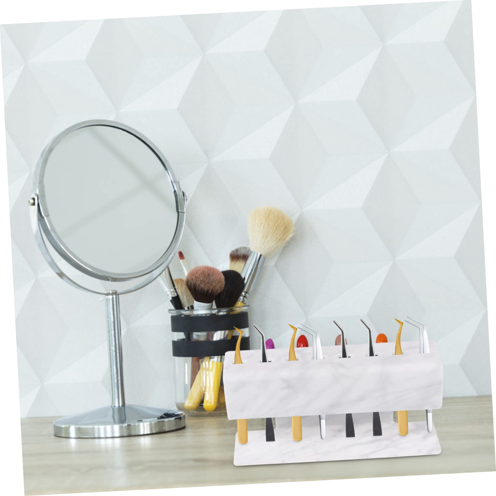 Healeved Acrylic Eyelash Tweezer Holder & Organizer Stand - 17x8cm Makeup Tool Display for Eyelash Extensions, Salon & Professional Use - Perfect for Beauty Counter Organization and Tweezer Storage