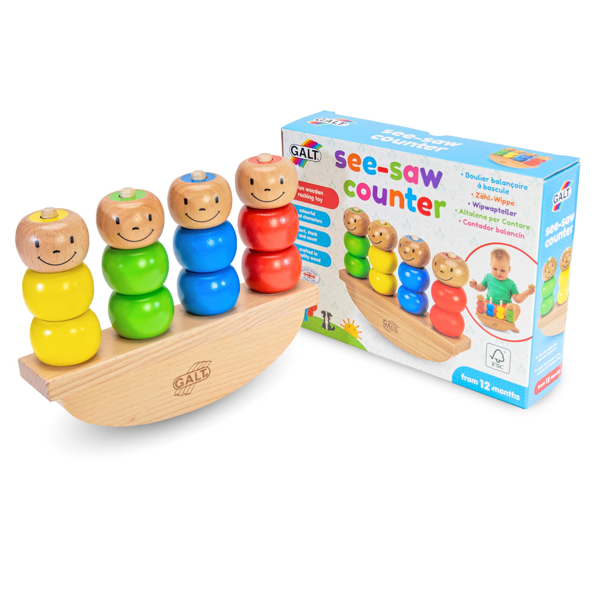 Galt Toys 1005230 See-Saw Counter - Fun & Educational Balance Toy for Kids - Perfect for Counting Games & Early Math Learning at Home or Classroom