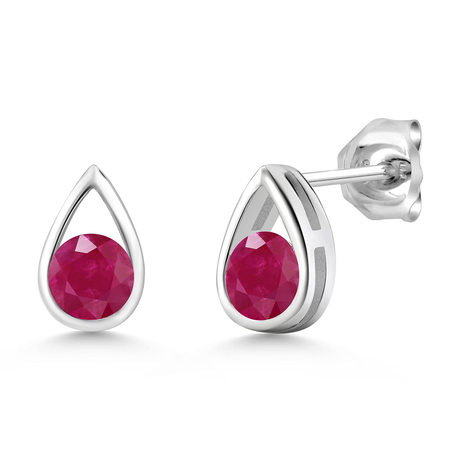 Gem Stone King 5MM Round Teardrop Stud Earrings for Women & Men - 925 Sterling Silver Birthstone Jewelry | Perfect Gift for Mom, Wife, Her | Elegant for Weddings, Parties & Daily Wear