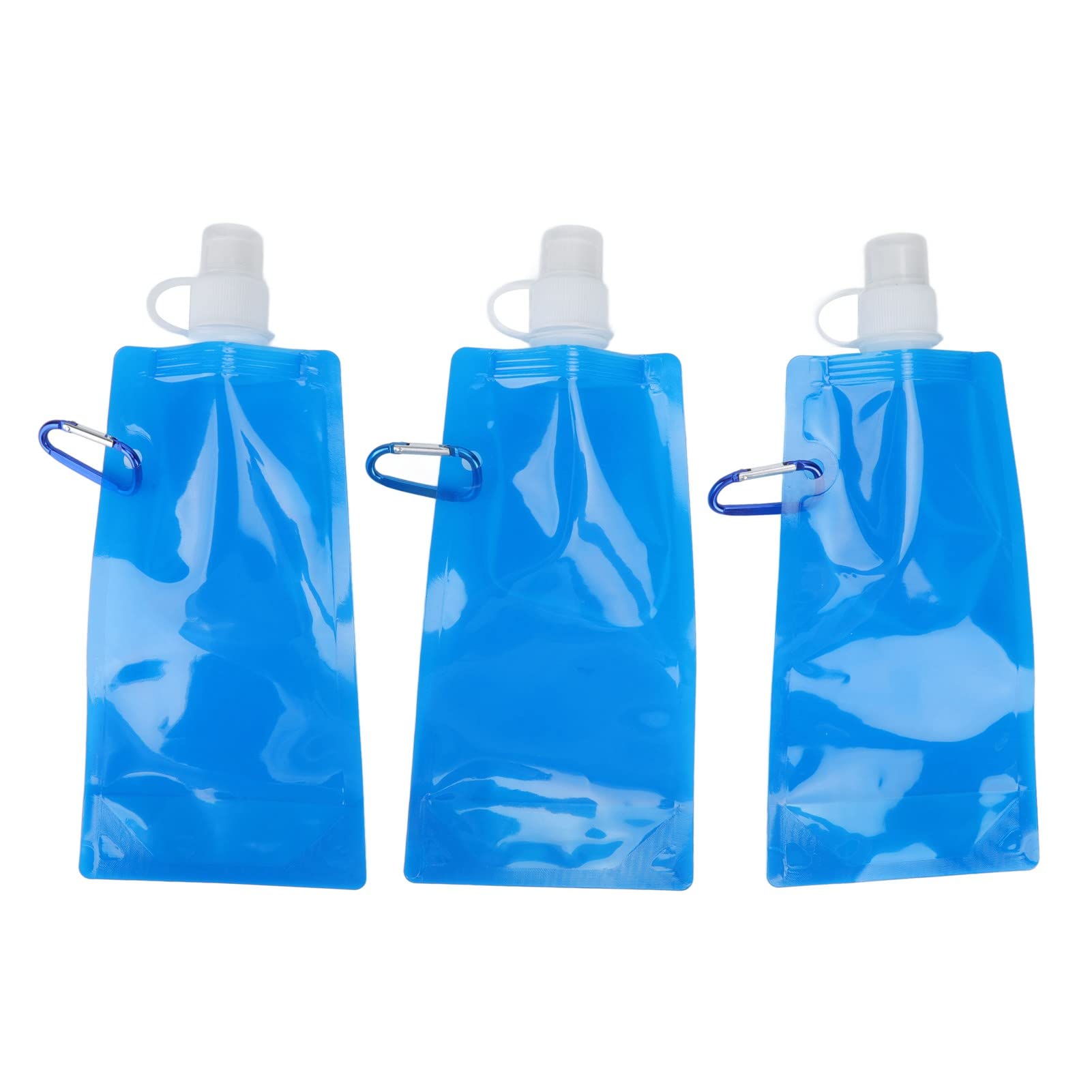 Syuanmuer 3PCS Collapsible Water Bottles - 480ml Portable Hiking Water Bottle with Connecting Hook | Lightweight Travel Bottle for Gym, Camping, Sports & Outdoor Activities | Perfect for Hiking, Running, Yoga and Daily Hydration